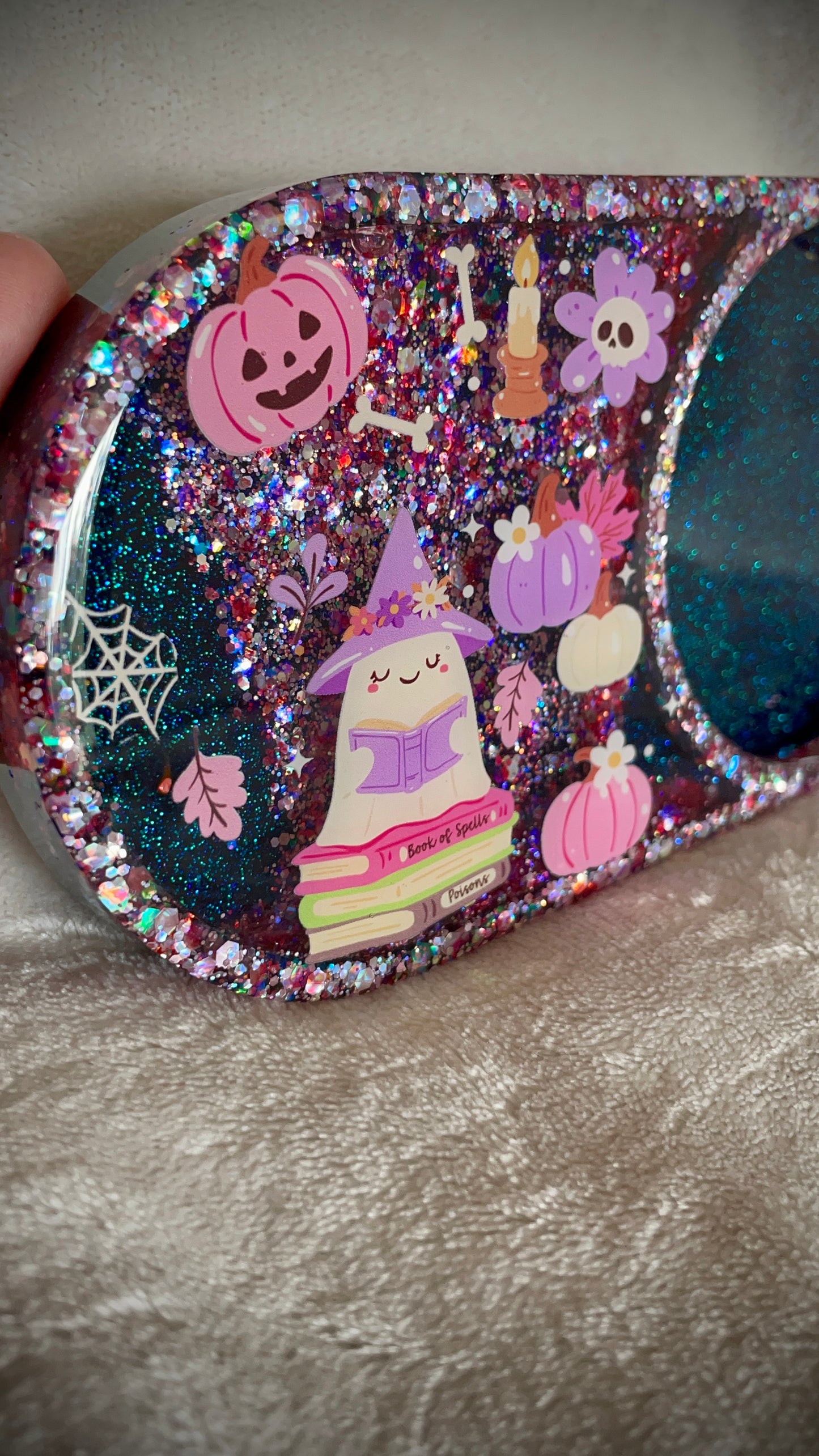 *Cozy Bookish Ghost XL Snow Globe Coaster, Option 2/4