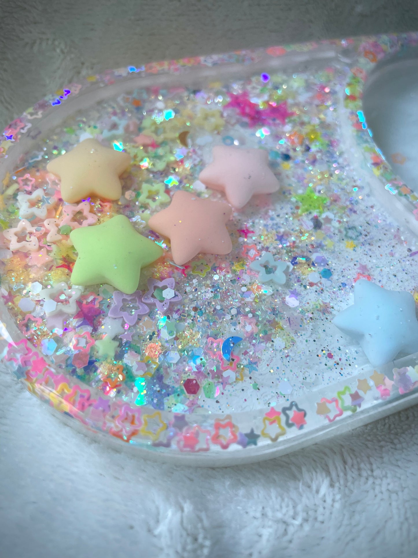 *Pastel Stars XL Snow Globe Coaster