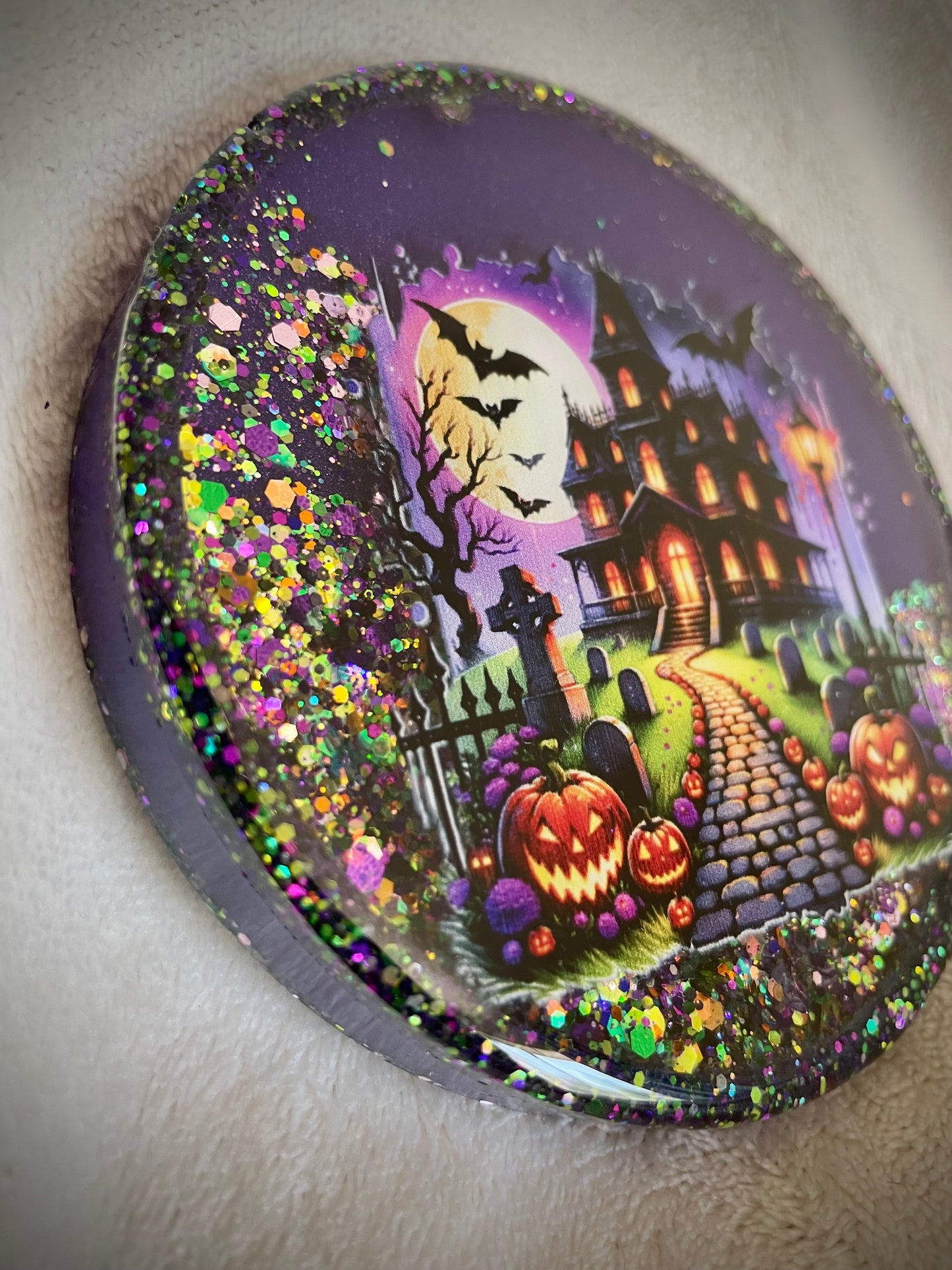 *Haunted House Snow Globe Coaster