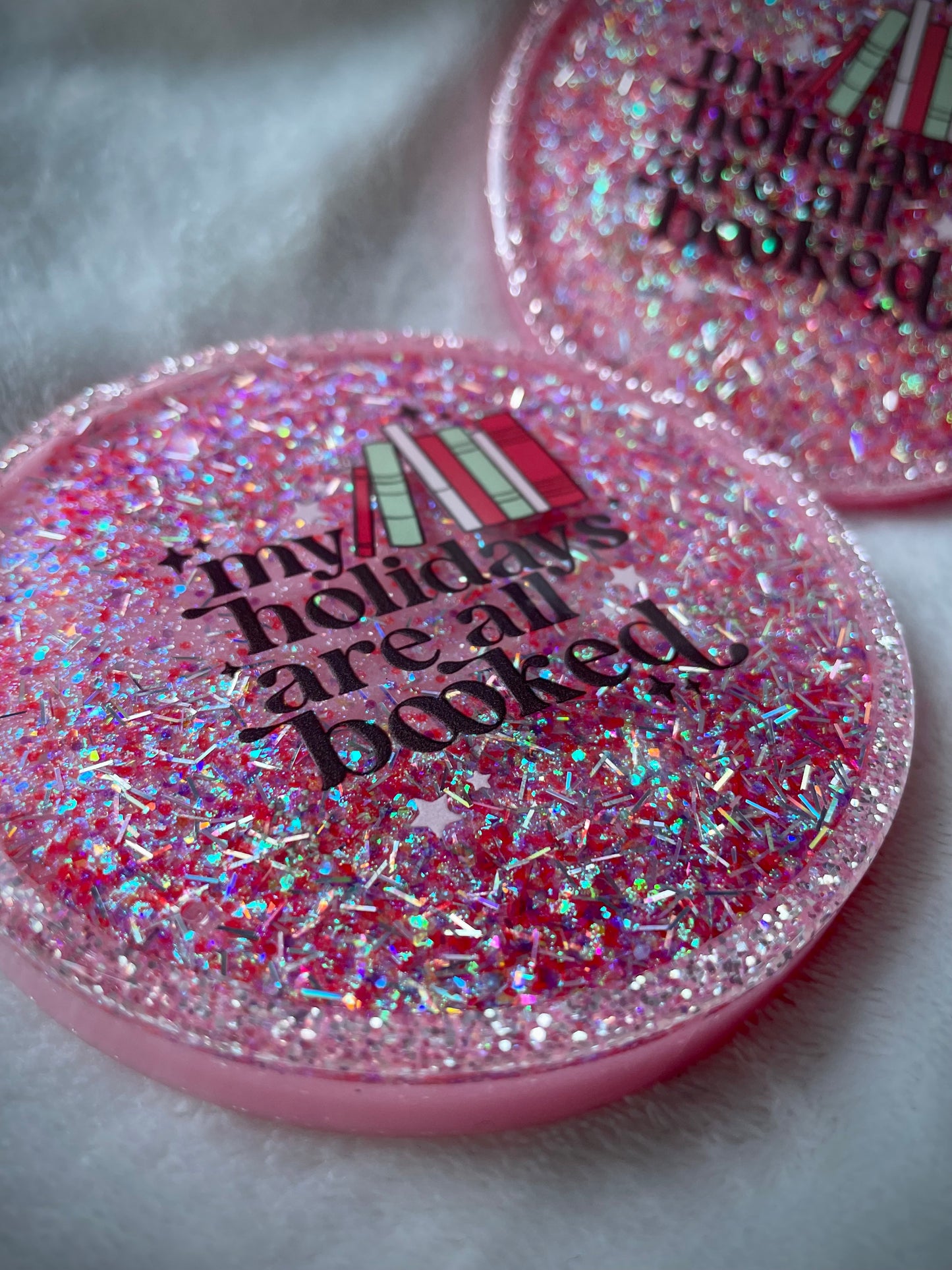 My Holidays are Booked Snow Globe Coasters