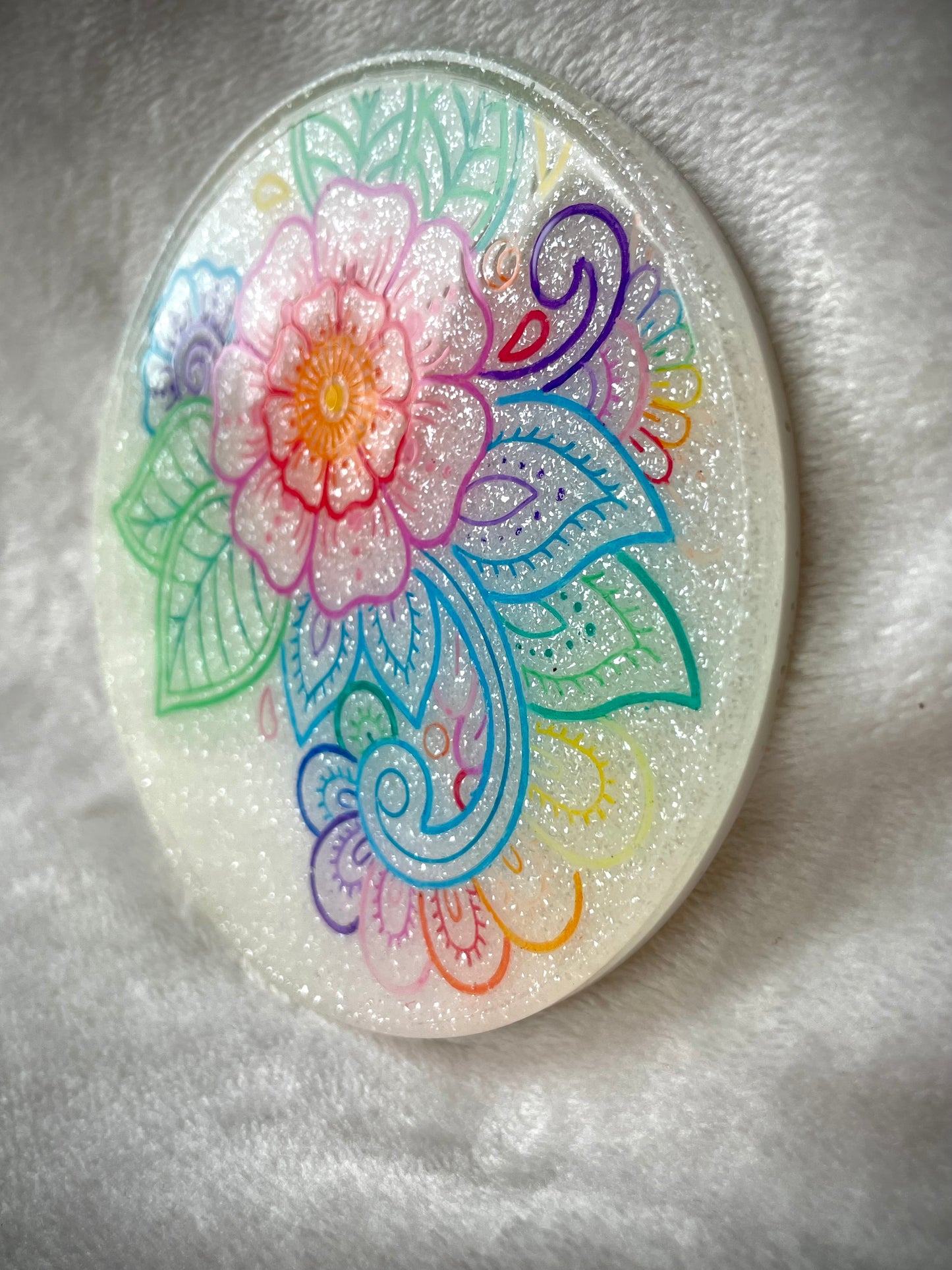 Flower Inlay Flat Coaster