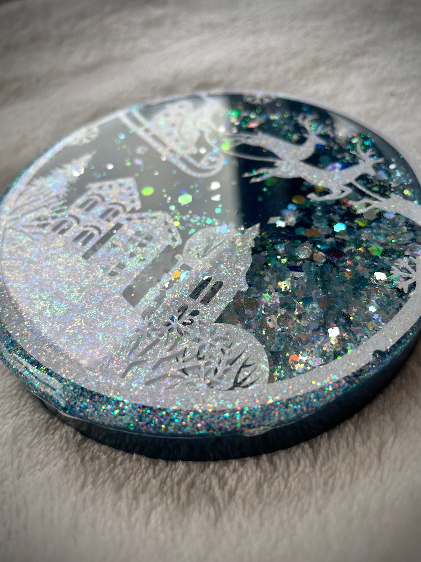 Santa Clause is Coming to Town Snow Globe Coaster, Style 1
