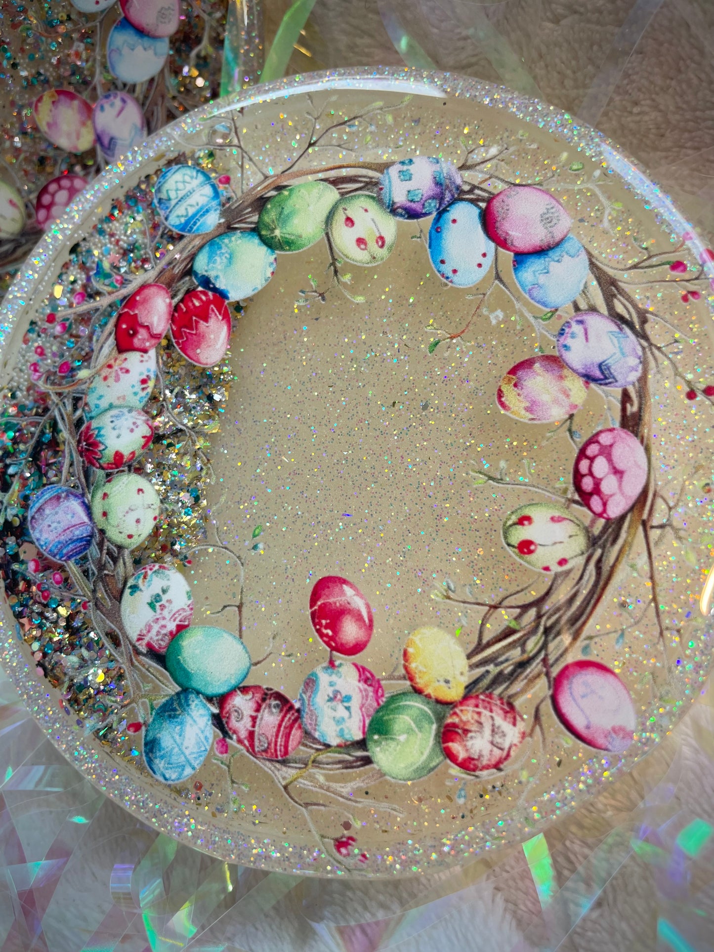 Multicolor/Cream Snow Globe Coasters
