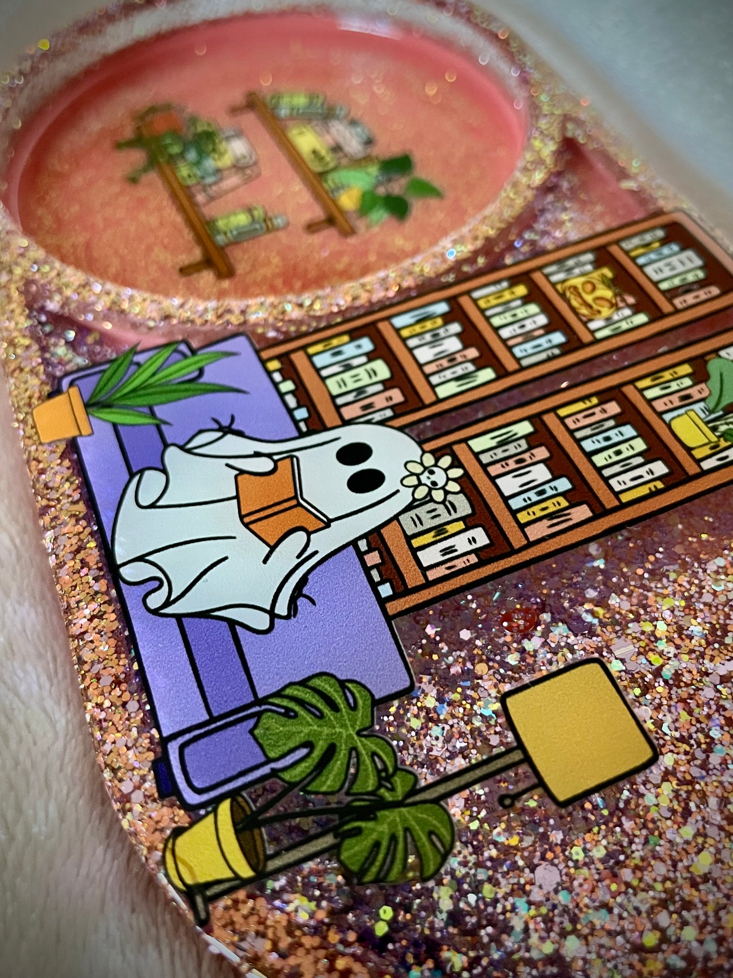 *Ghosty Reader XL Snow Globe Coaster