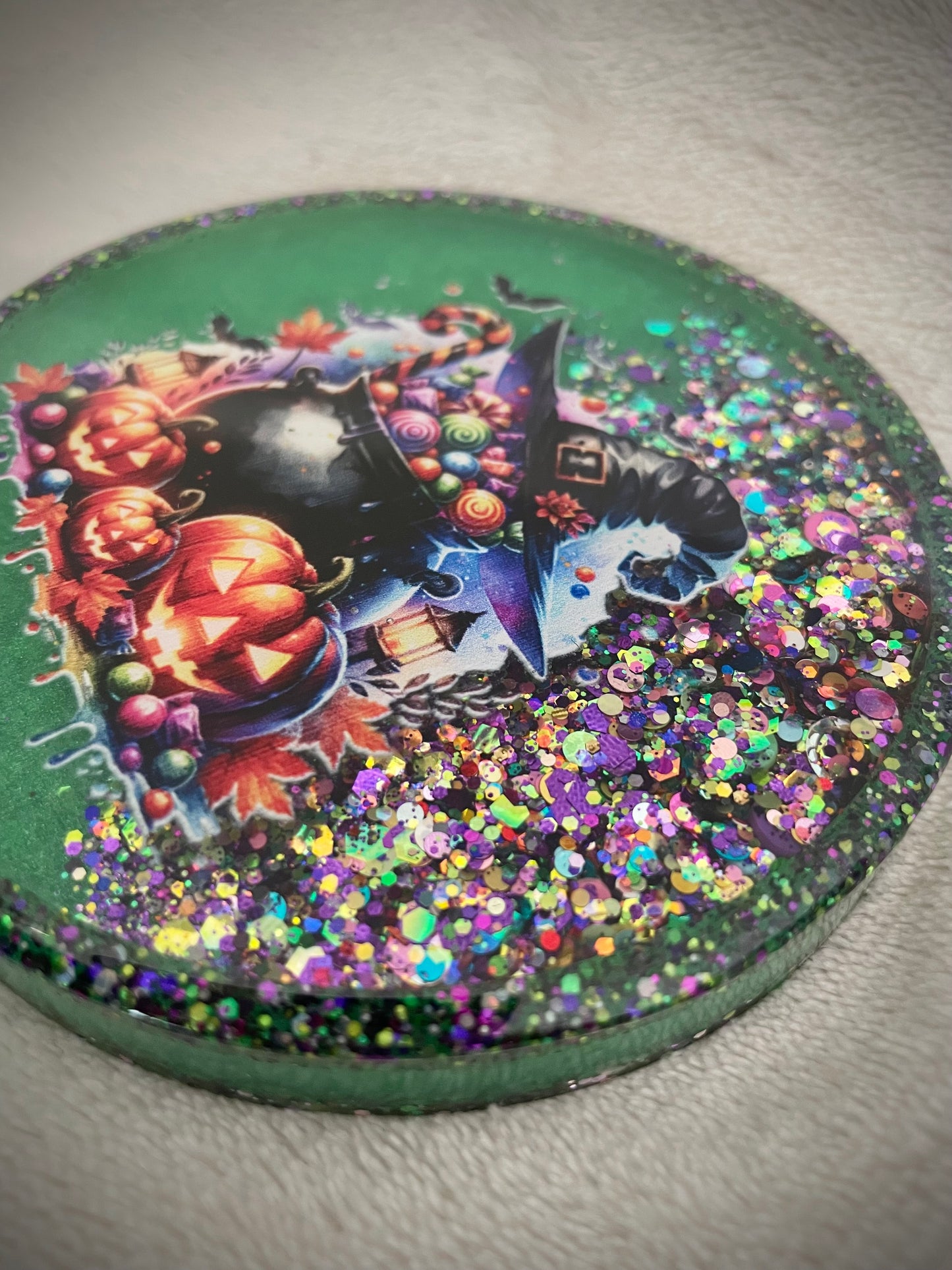 *Candy Cauldron Snow Globe Coaster
