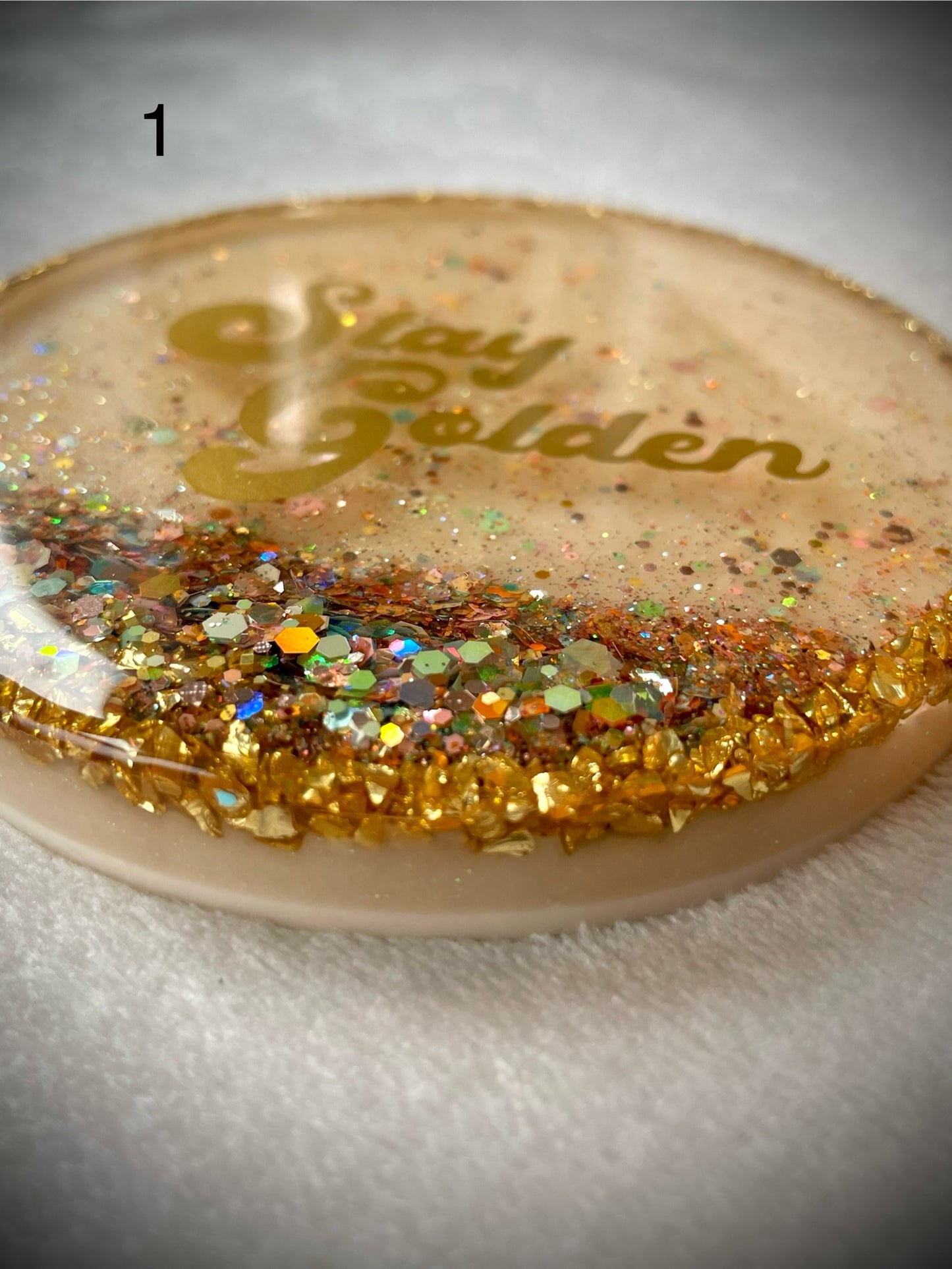 Stay Golden Snow Globe Coasters