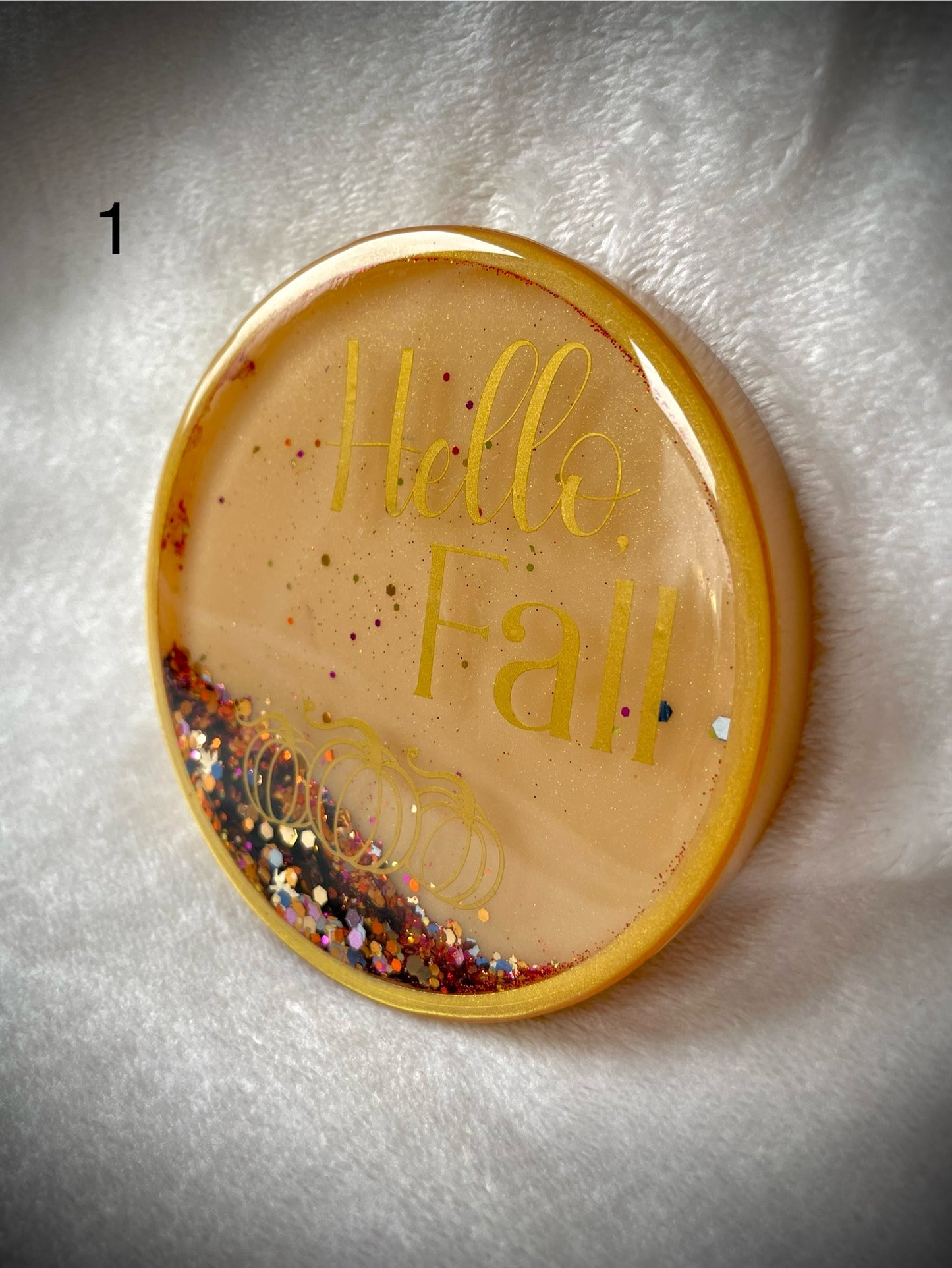 Hello Fall Snow Globe Coaster
