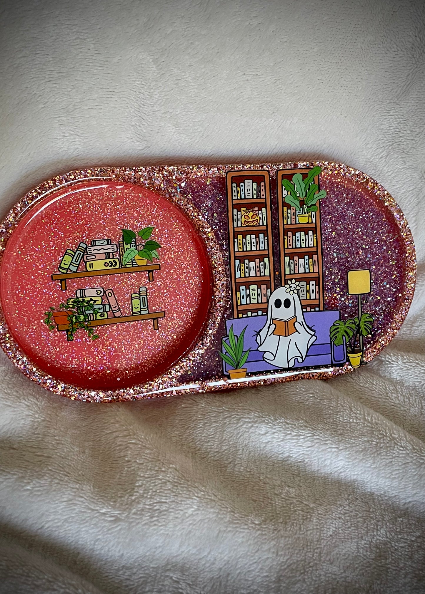 *Ghosty Reader XL Snow Globe Coaster