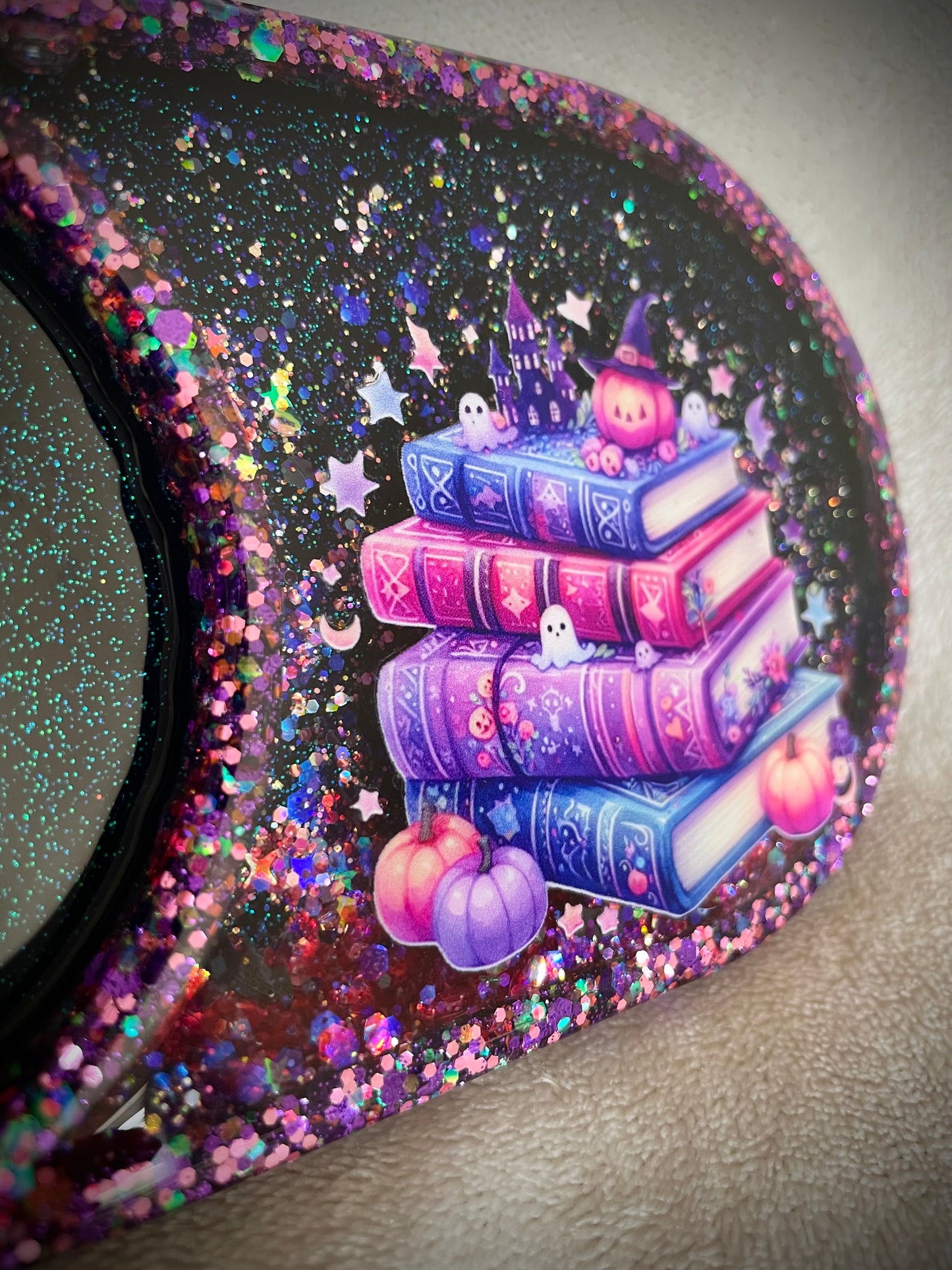 *Halloween Book-stack XL Snow Globe Coaster, Option 1/2