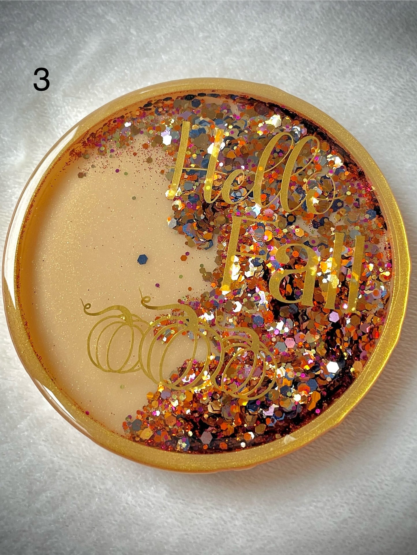 Hello Fall Snow Globe Coaster