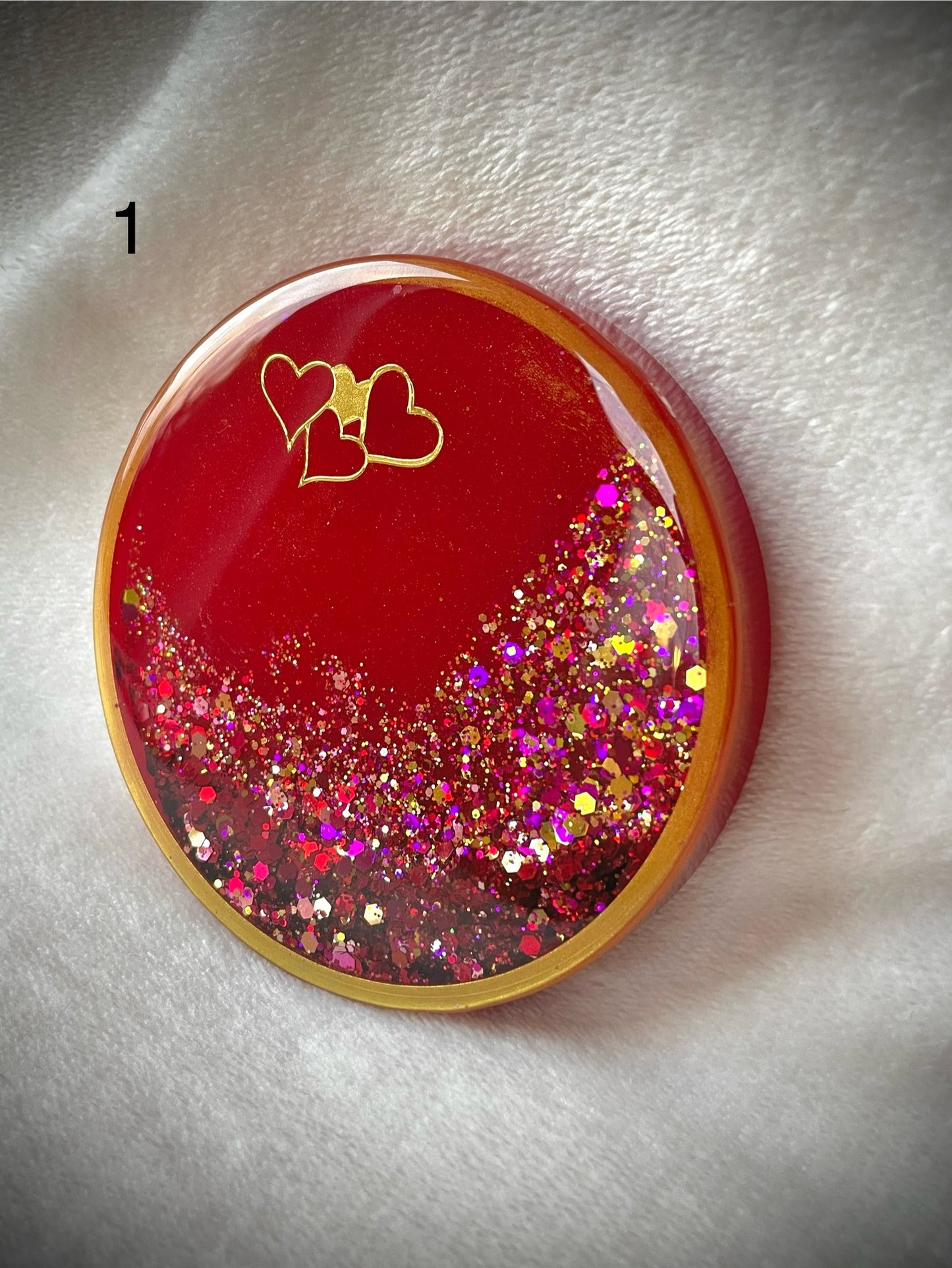 Red Valentine’s Day Snow Globe Coasters
