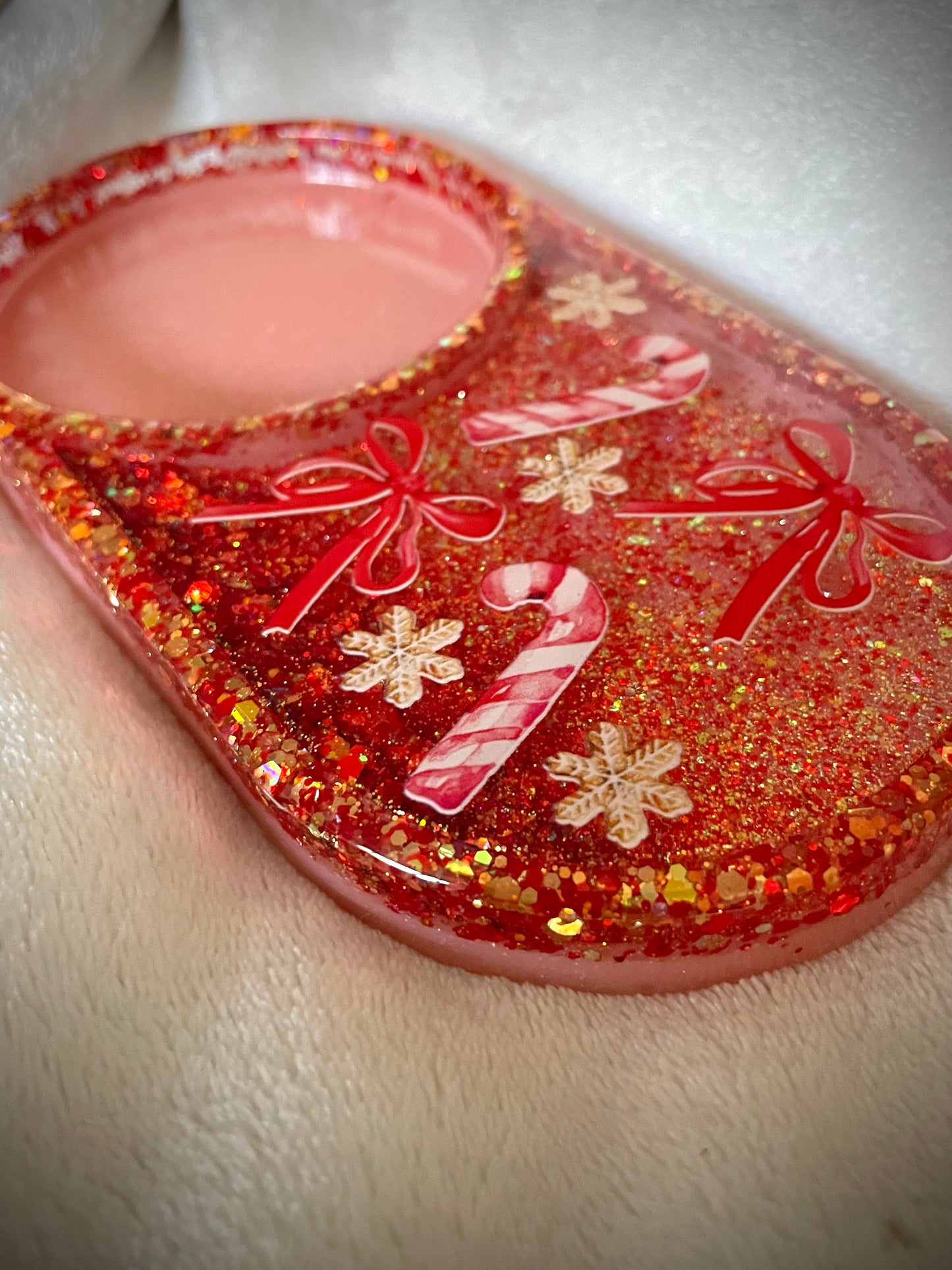 *Coquette Candy Cane XL Snow Globe Coaster, Option 1/3
