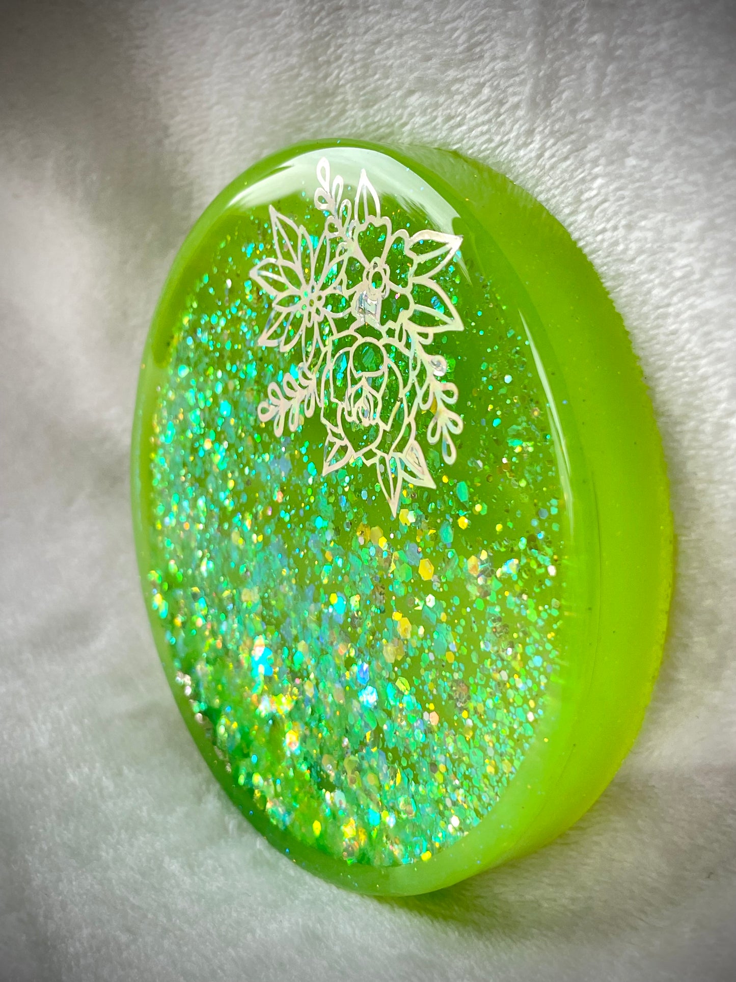 Holographic Floral Snow Globe Coasters