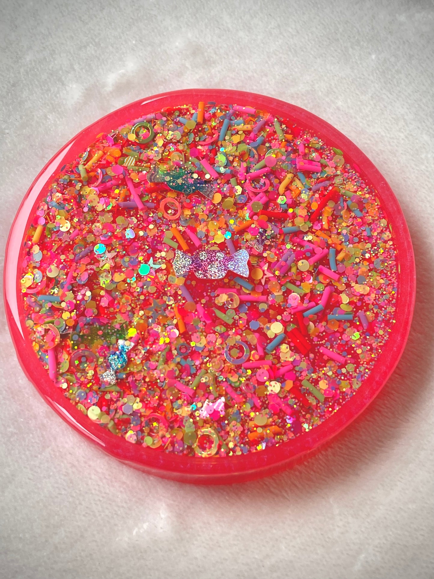 Neon Candy Snow Globe Coasters