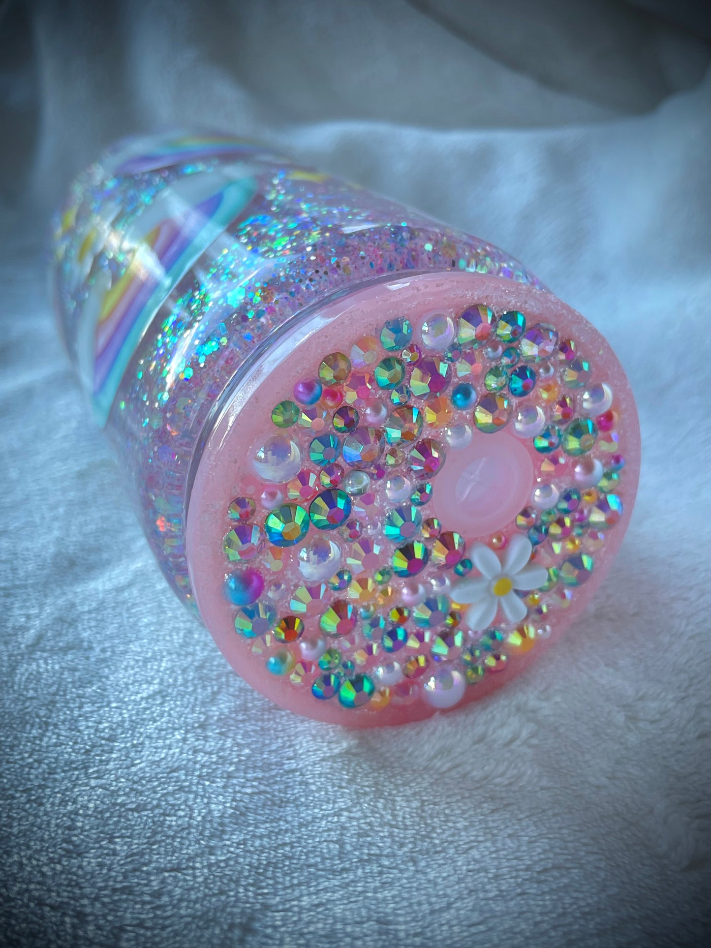 Rainbow Glass Snow Globe Tumbler