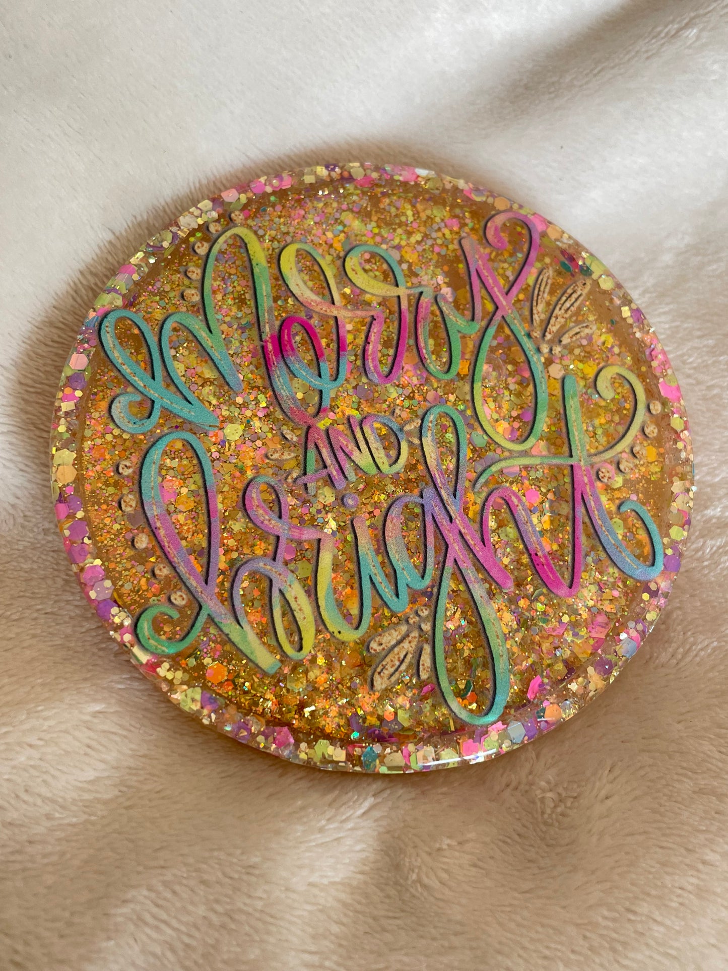 *Merry and Bright Snow Globe Coaster, Option 2/2