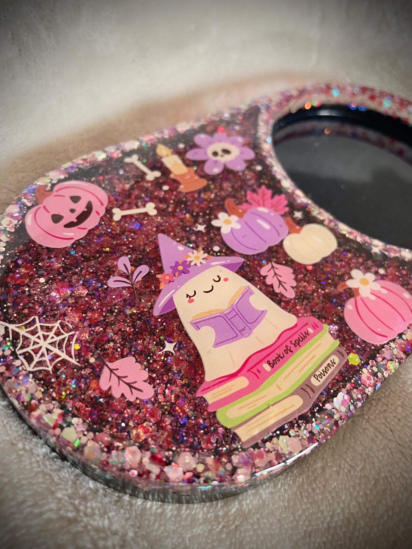 *Cozy Bookish Ghost XL Snow Globe Coaster, Option 2/4