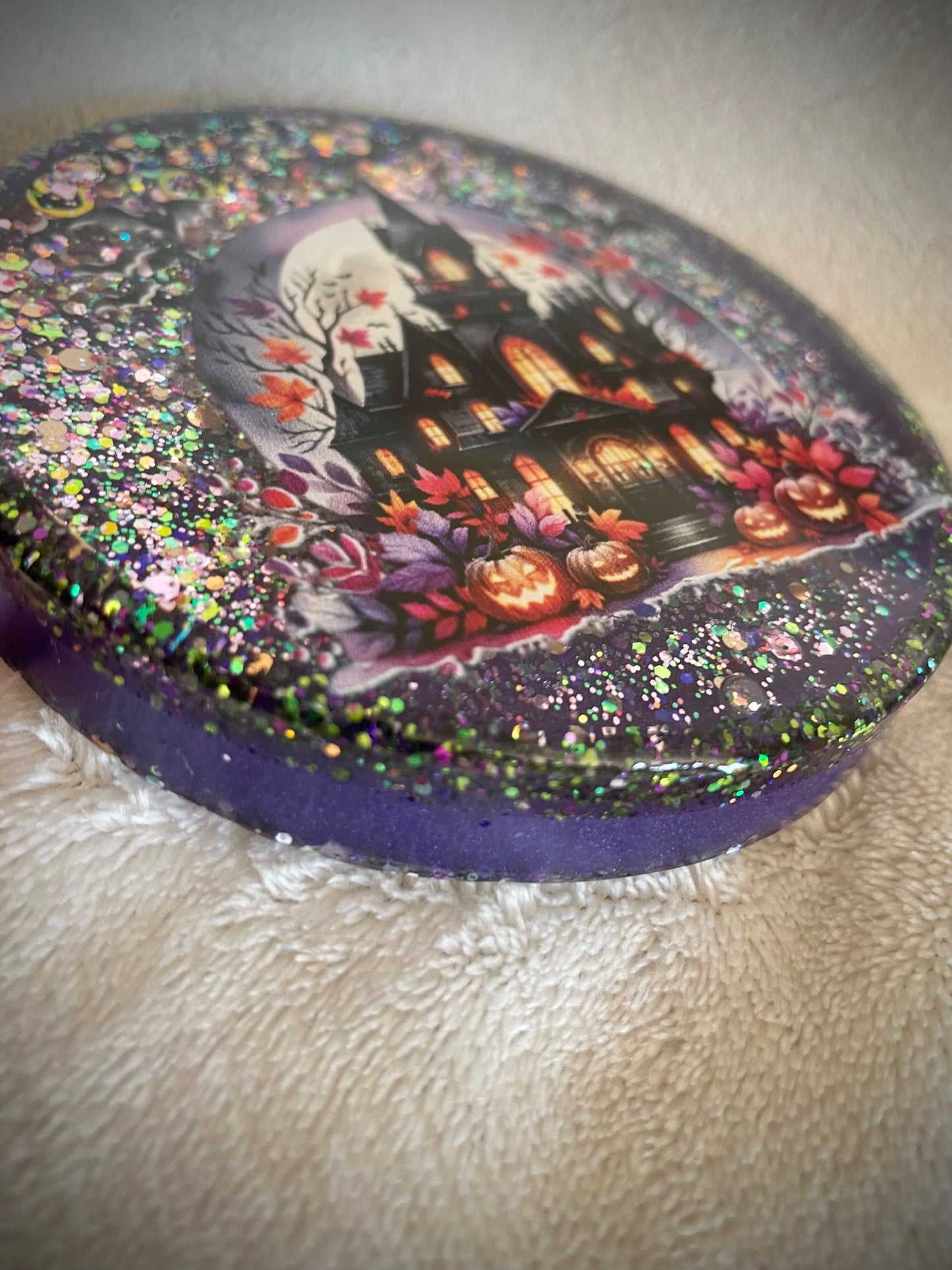 *Haunted House Snow Globe Coaster