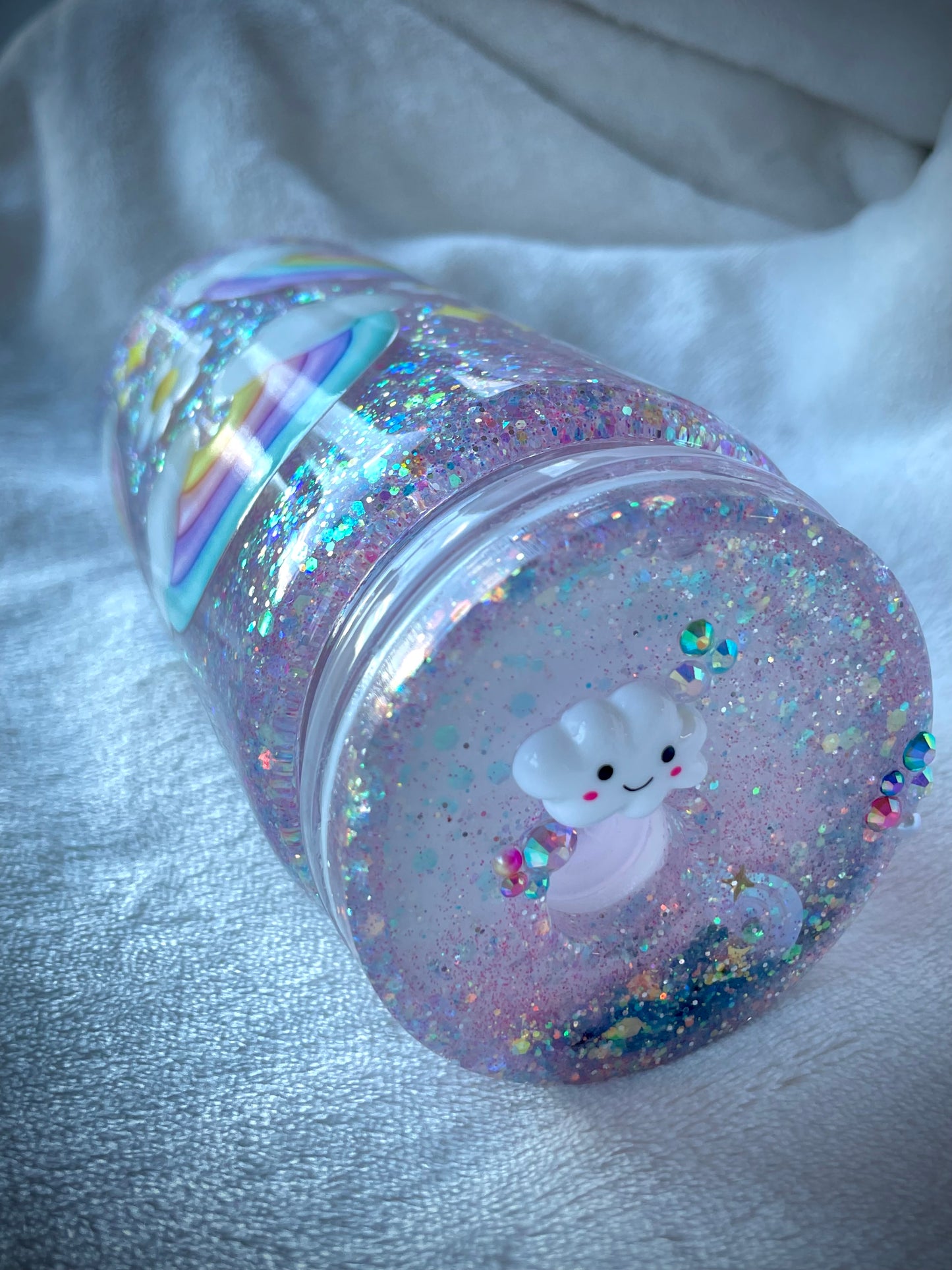 Rainbow Glass Snow Globe Tumbler