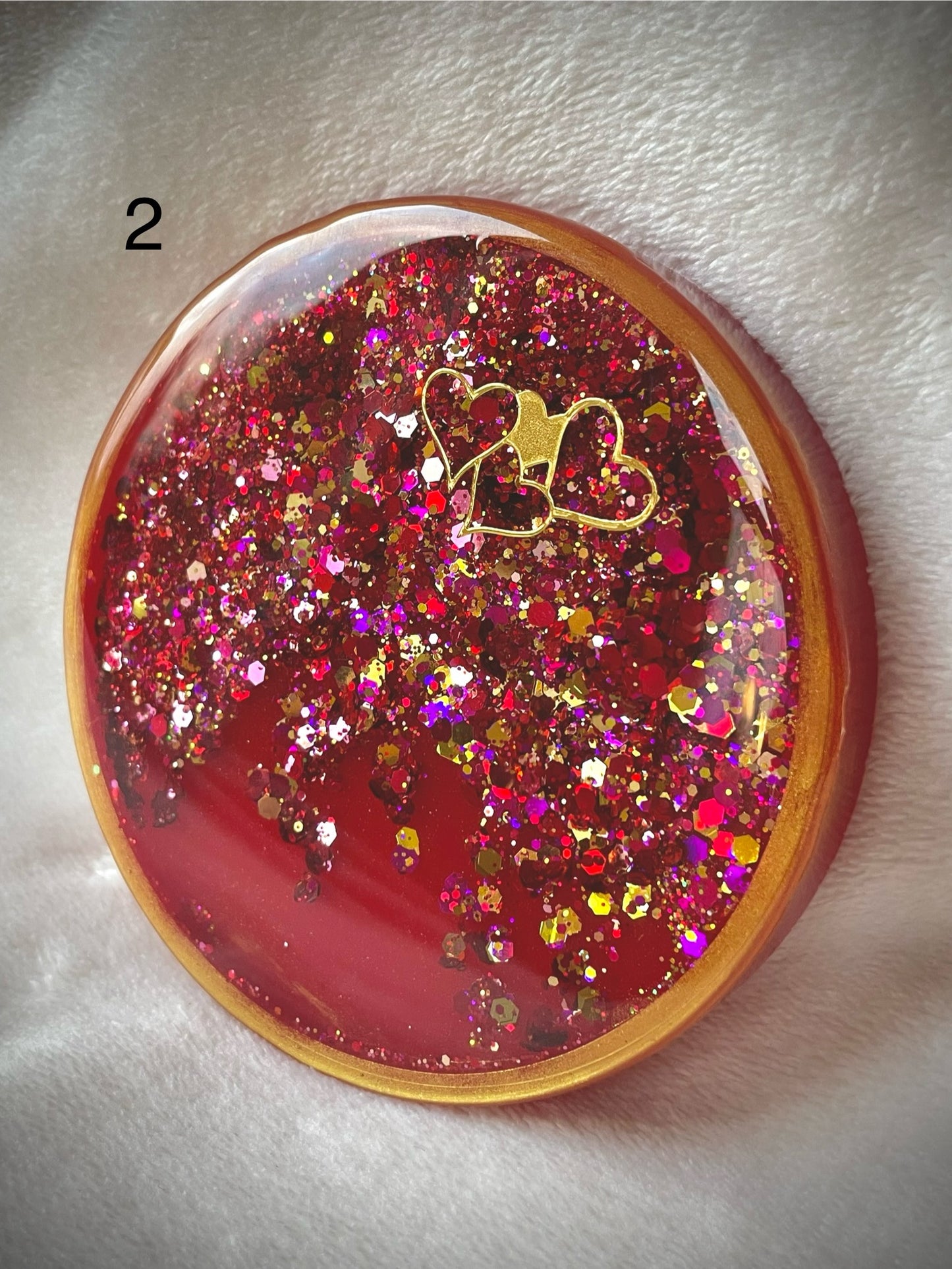Red Valentine’s Day Snow Globe Coasters