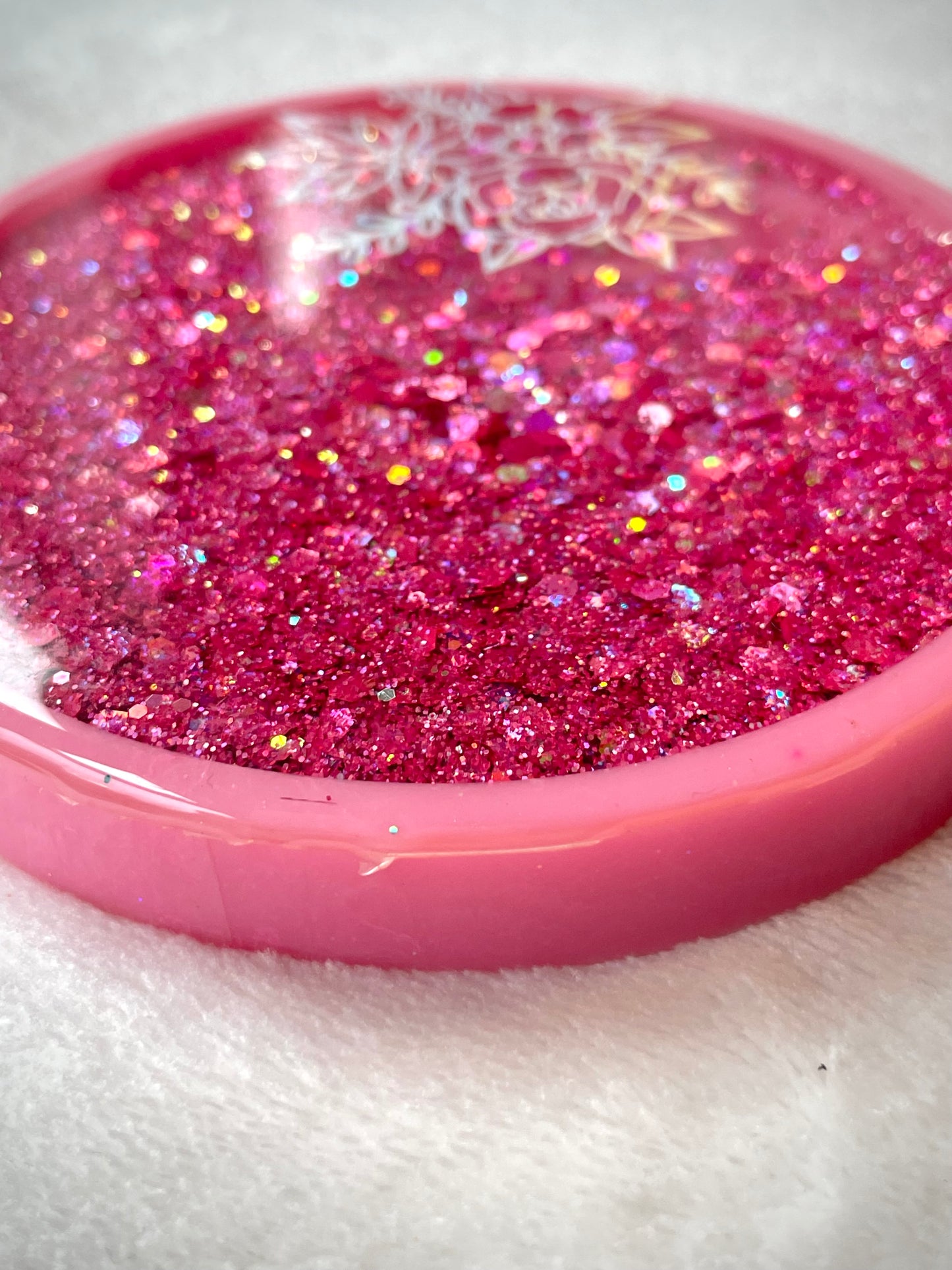 Holographic Floral Snow Globe Coasters