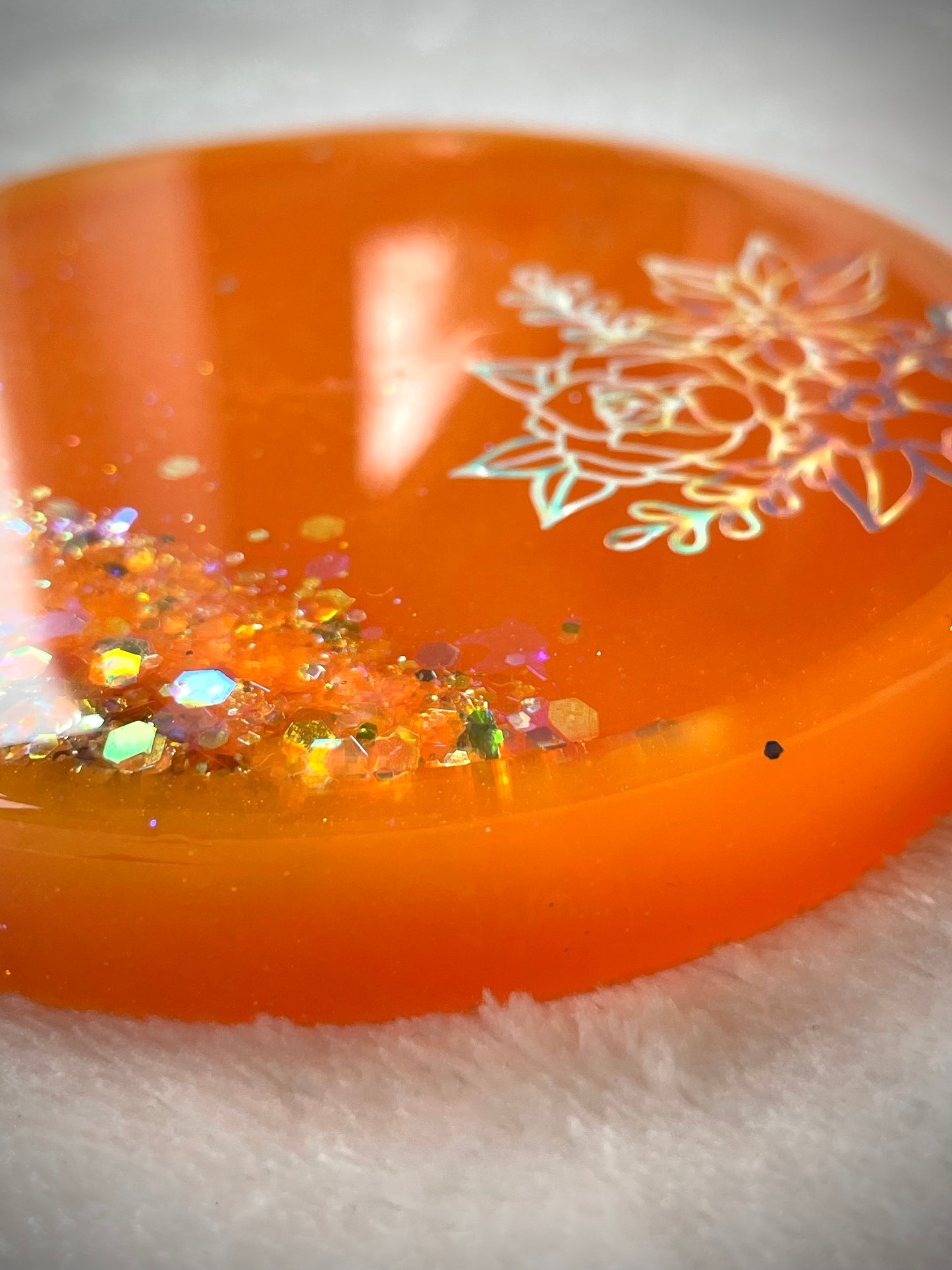 Holographic Floral Snow Globe Coasters