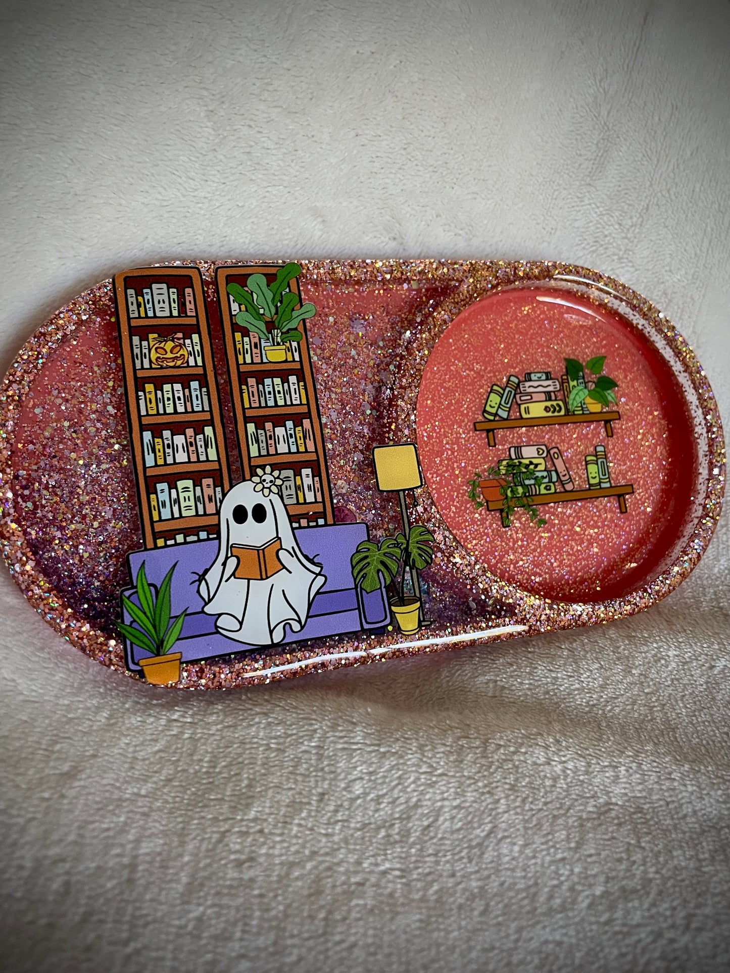 *Ghosty Reader XL Snow Globe Coaster
