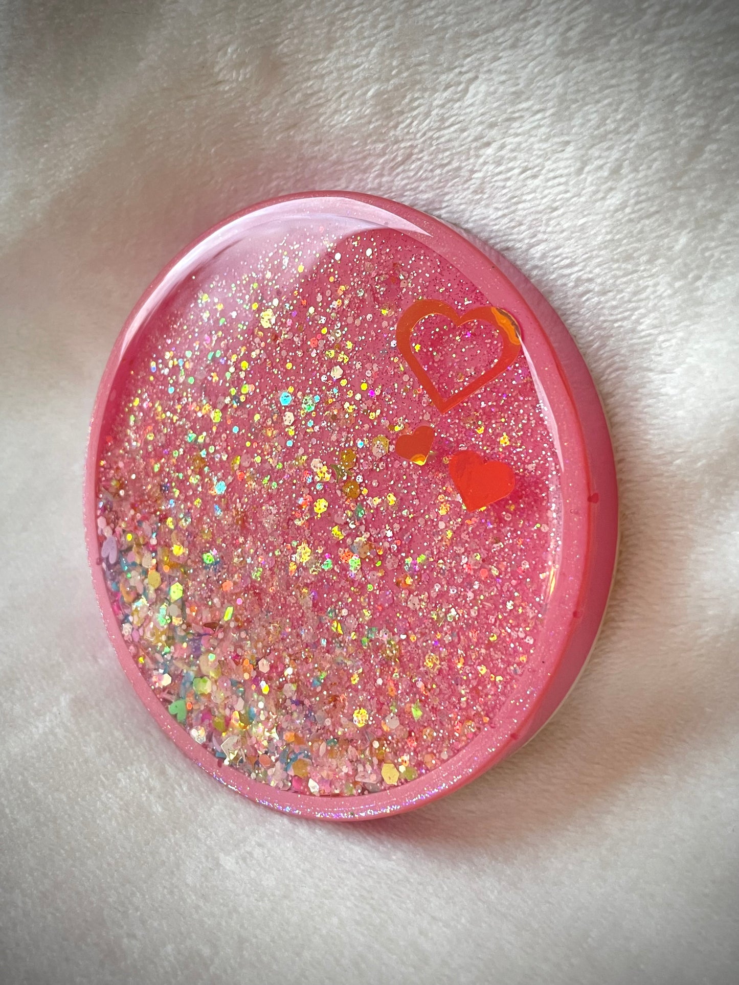 Pink Hearts Snow Globe Coaster