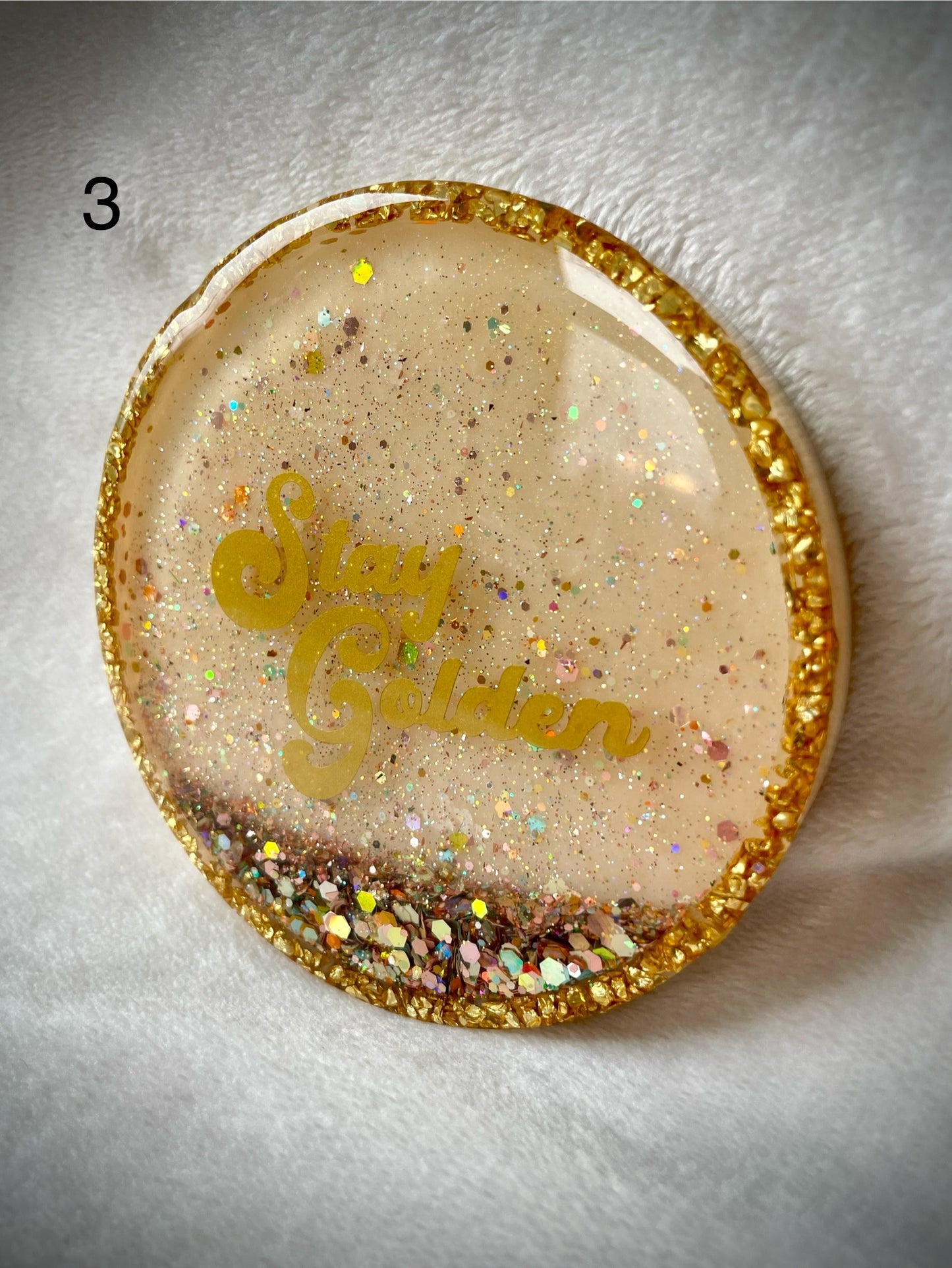 Stay Golden Snow Globe Coasters