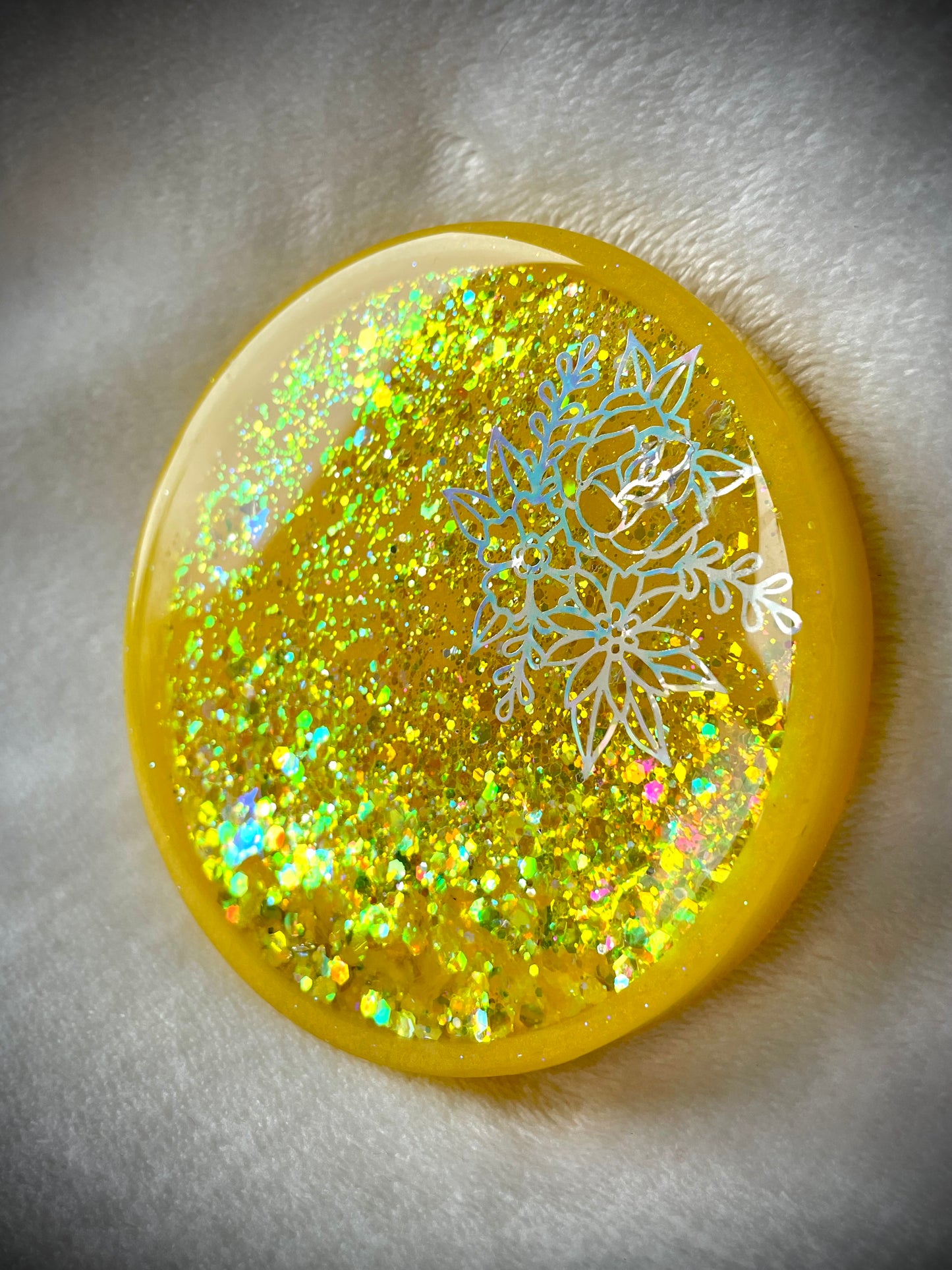 Holographic Floral Snow Globe Coasters