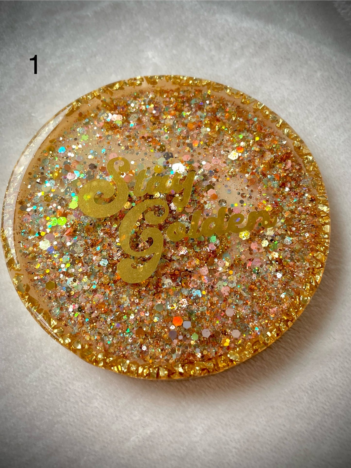 Stay Golden Snow Globe Coasters