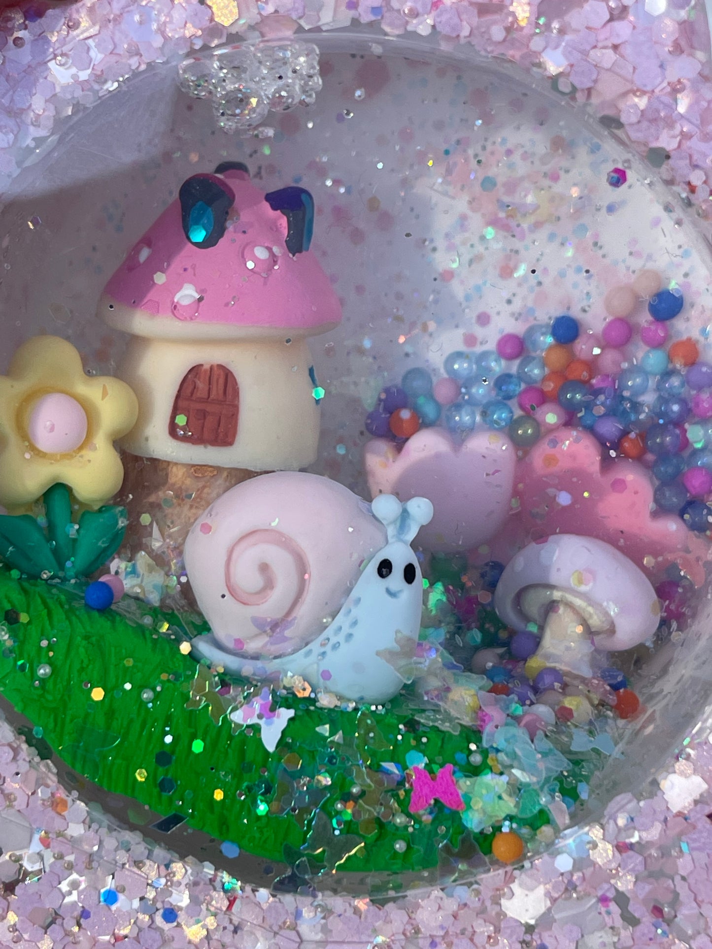 Light Pink Flower Mini Snow Globe