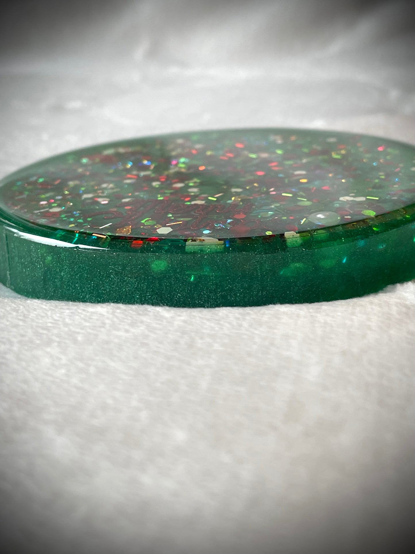 Merry Christmas Snow Globe Coaster