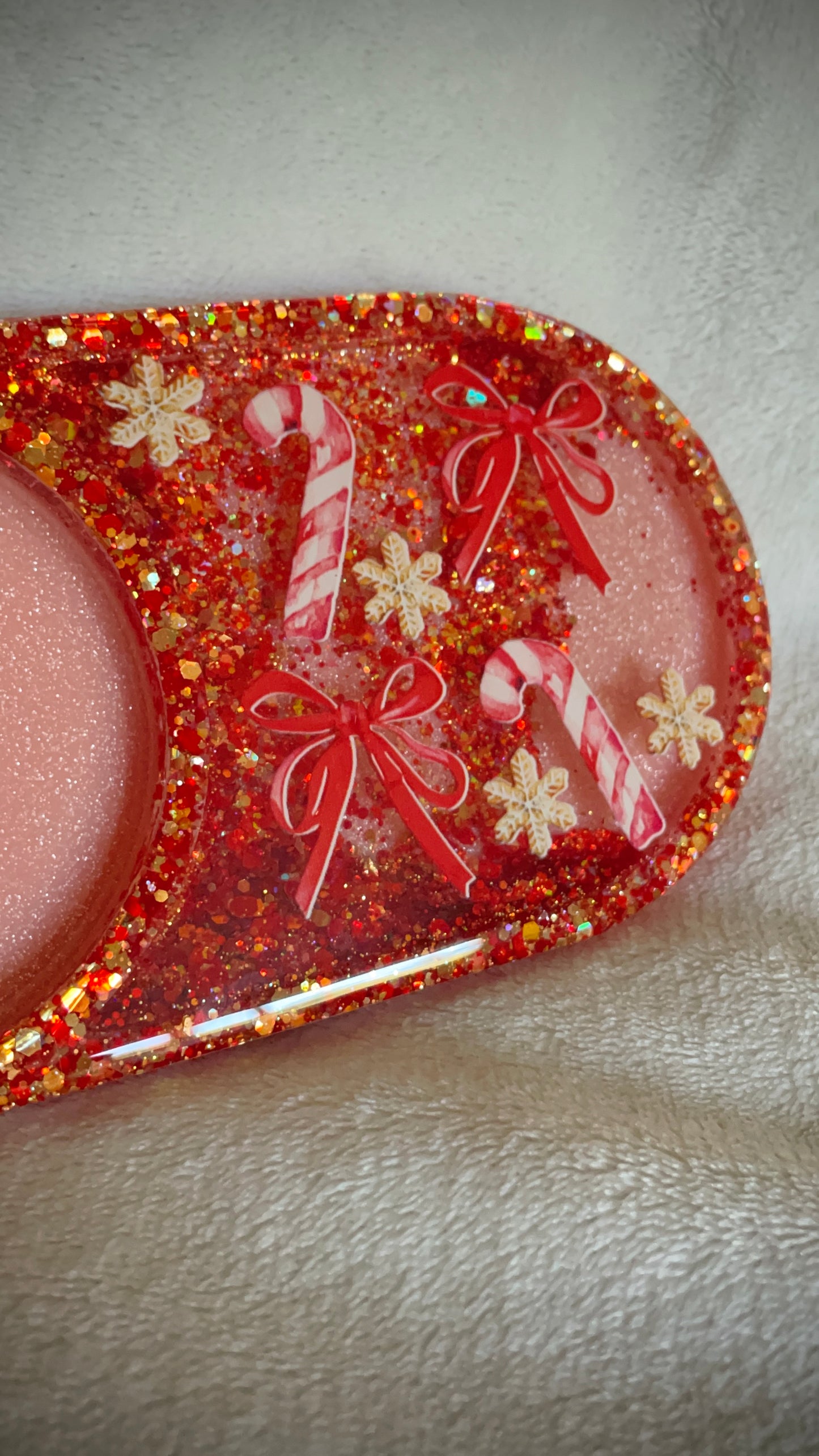 *Coquette Candy Cane XL Snow Globe Coaster, Option 1/3