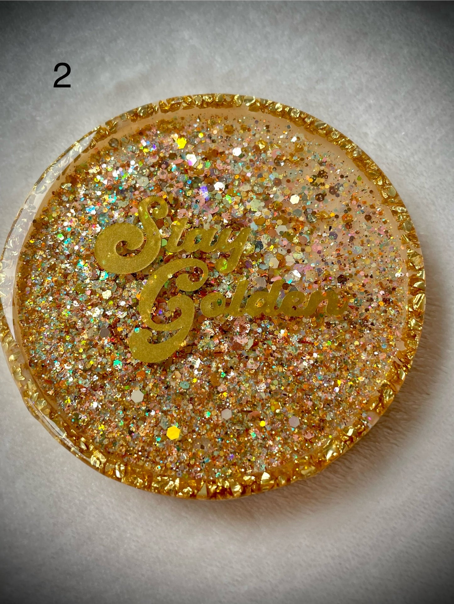 Stay Golden Snow Globe Coasters