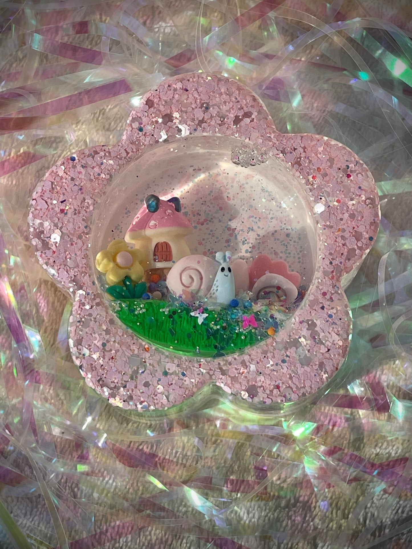 Light Pink Flower Mini Snow Globe