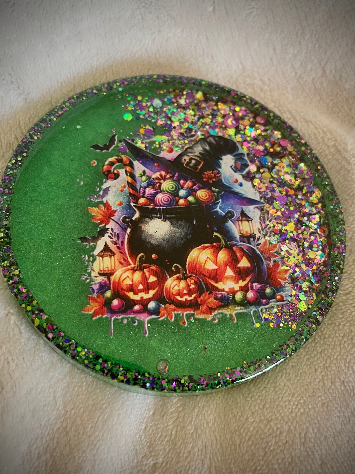 *Candy Cauldron Snow Globe Coaster