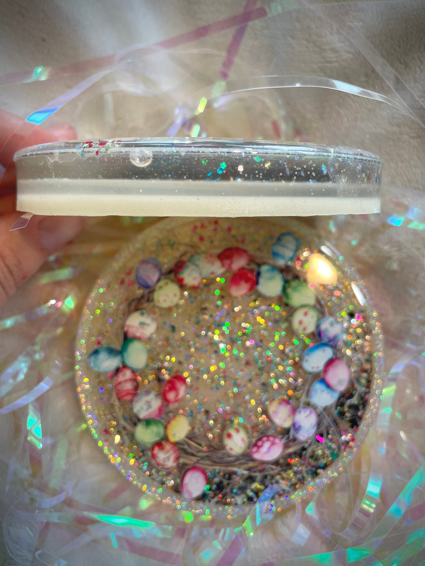 Multicolor/Cream Snow Globe Coasters