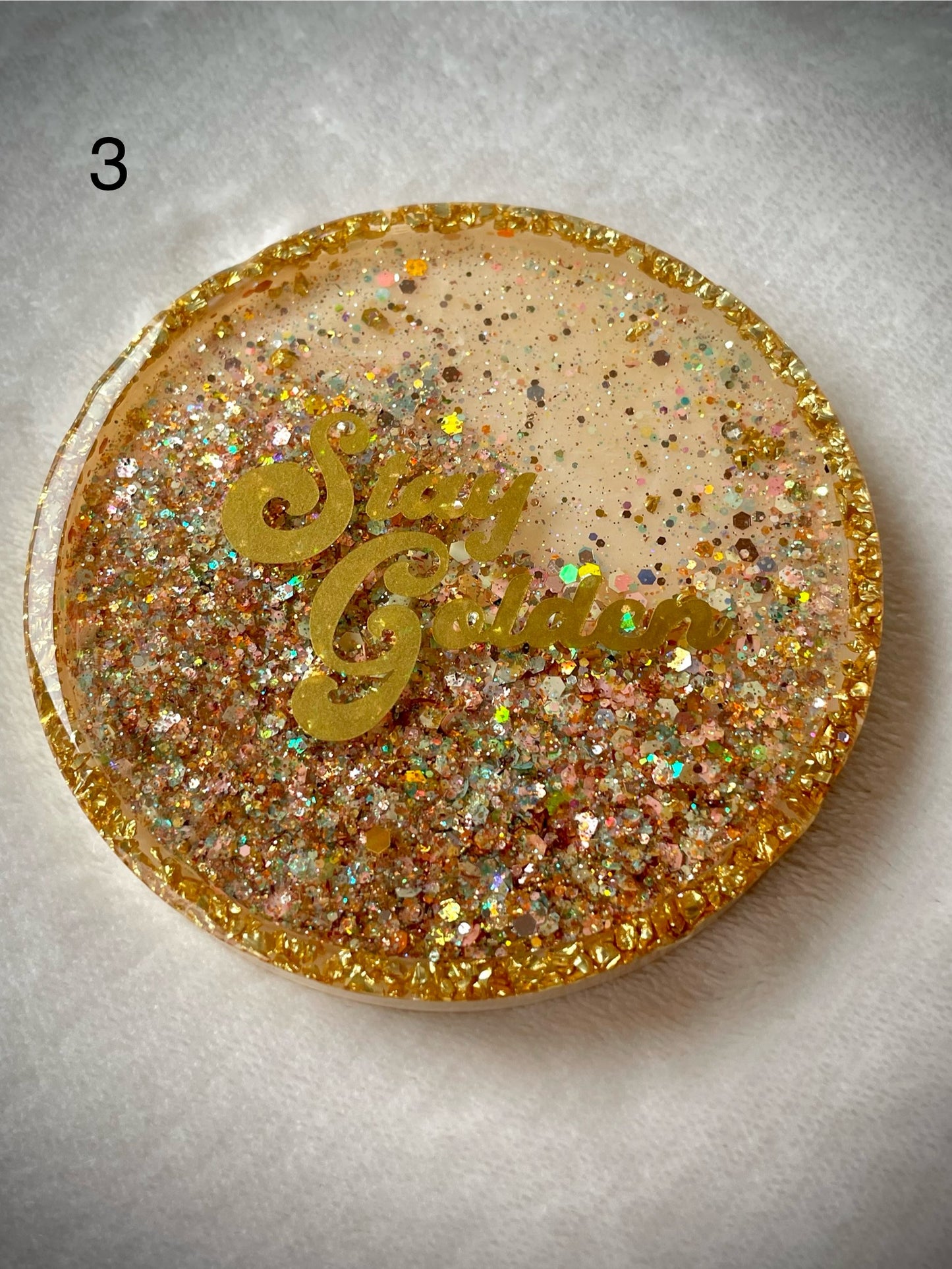 Stay Golden Snow Globe Coasters