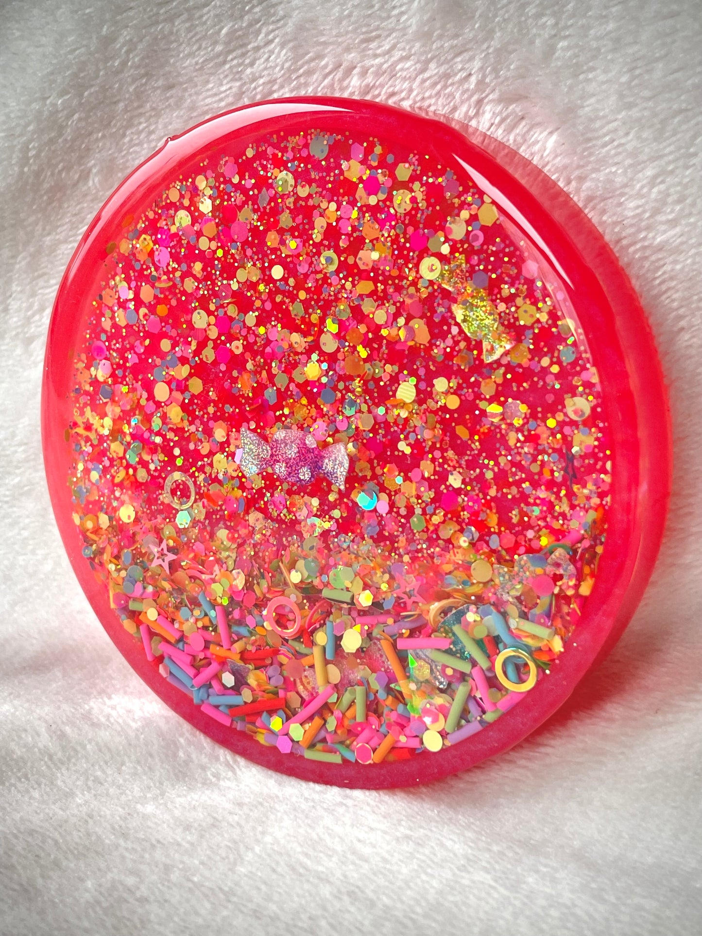 Neon Candy Snow Globe Coasters
