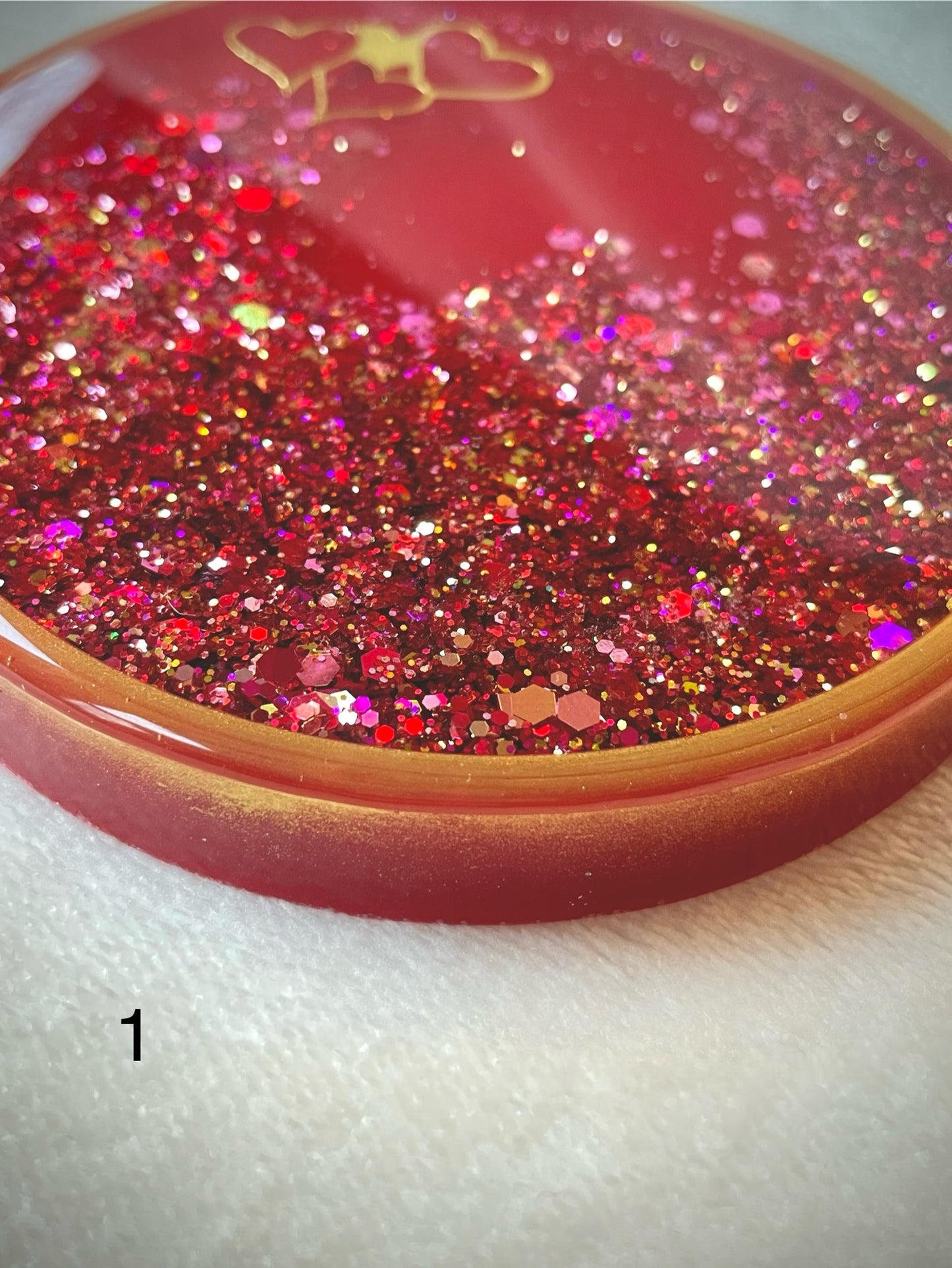 Red Valentine’s Day Snow Globe Coasters