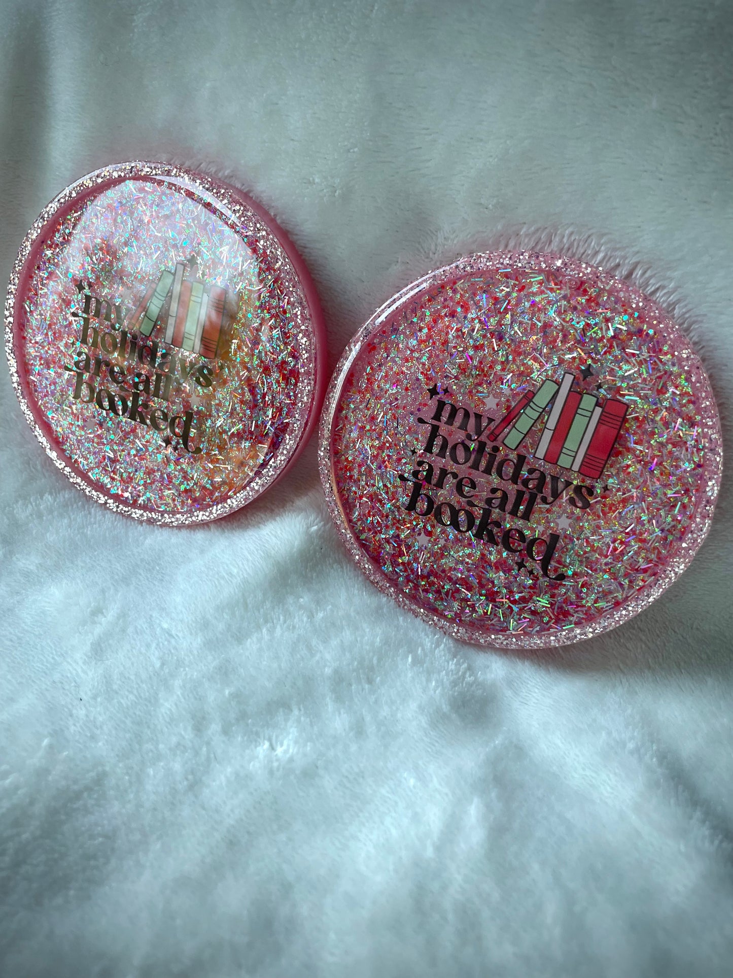My Holidays are Booked Snow Globe Coasters