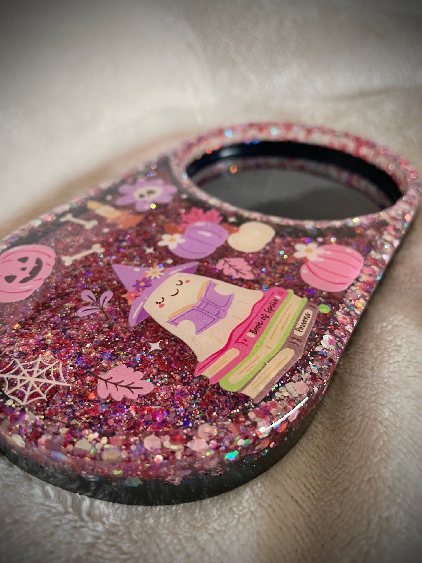 *Cozy Bookish Ghost XL Snow Globe Coaster, Option 2/4
