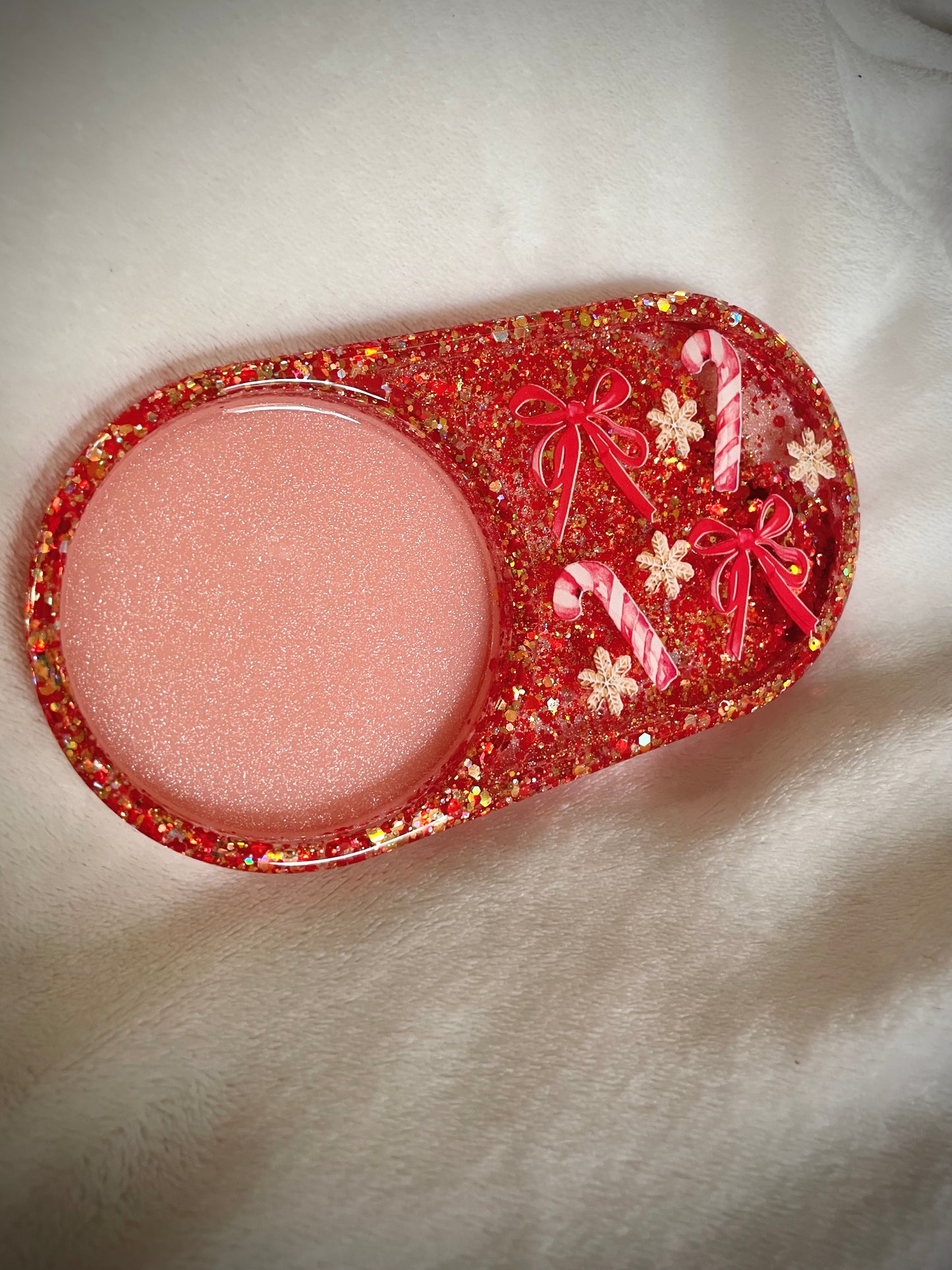 *Coquette Candy Cane XL Snow Globe Coaster, Option 3/3