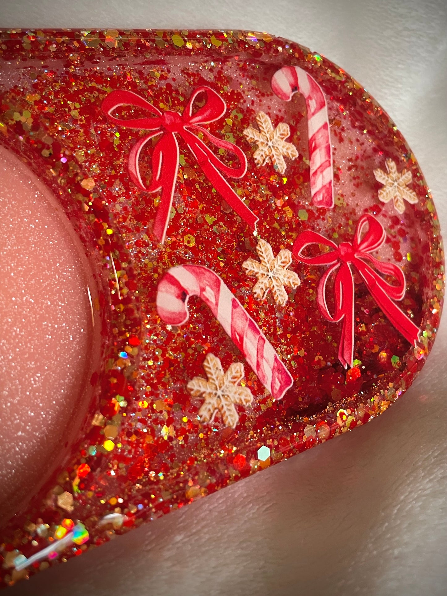 *Coquette Candy Cane XL Snow Globe Coaster, Option 3/3