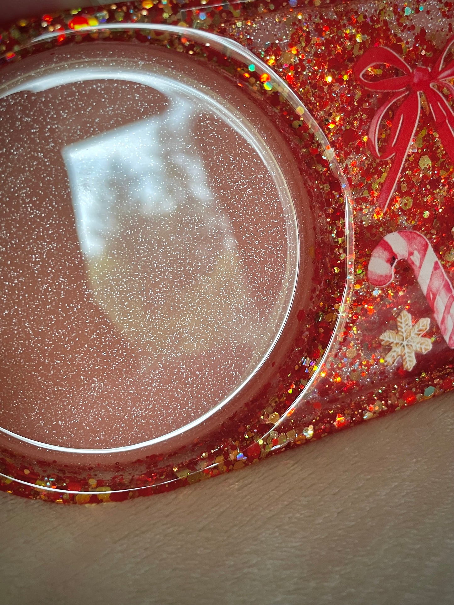 *Coquette Candy Cane XL Snow Globe Coaster, Option 3/3