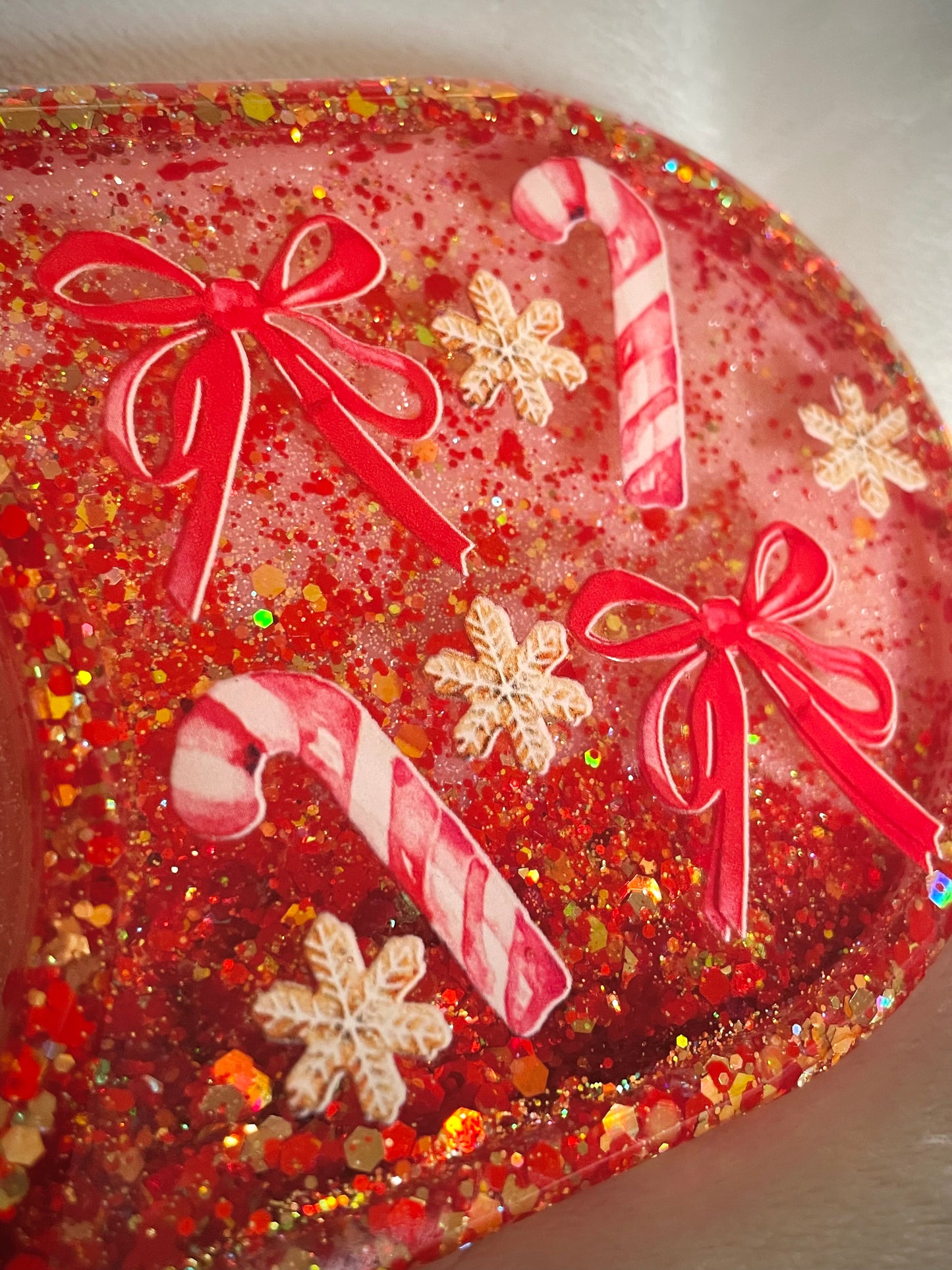 *Coquette Candy Cane XL Snow Globe Coaster, Option 3/3