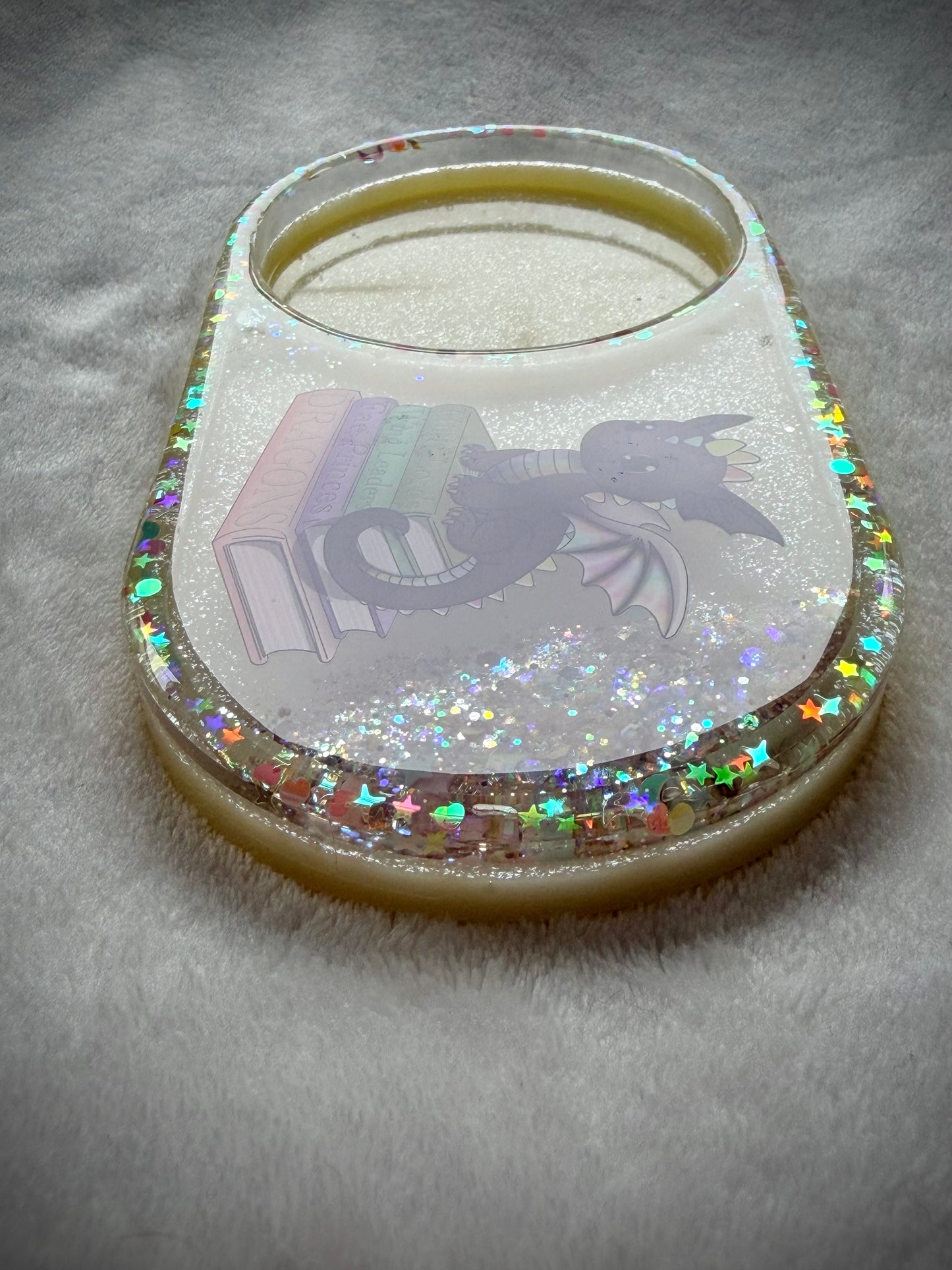 *Bookish Dragon XL Snow Globe Coaster