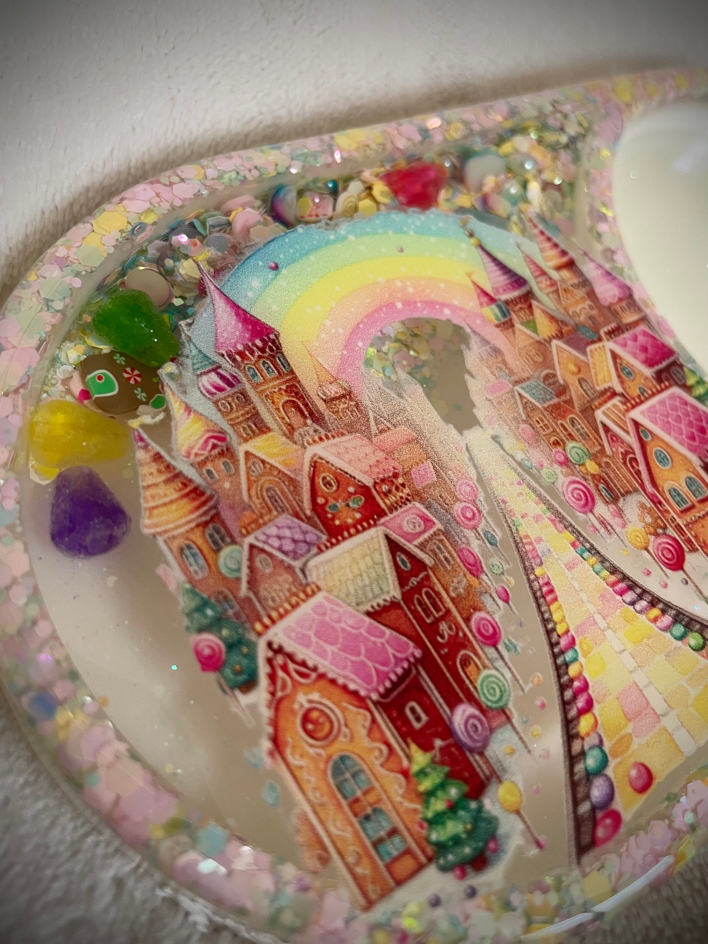 *Gingerbread Village XL Snow Globe Coaster, Option 1/2