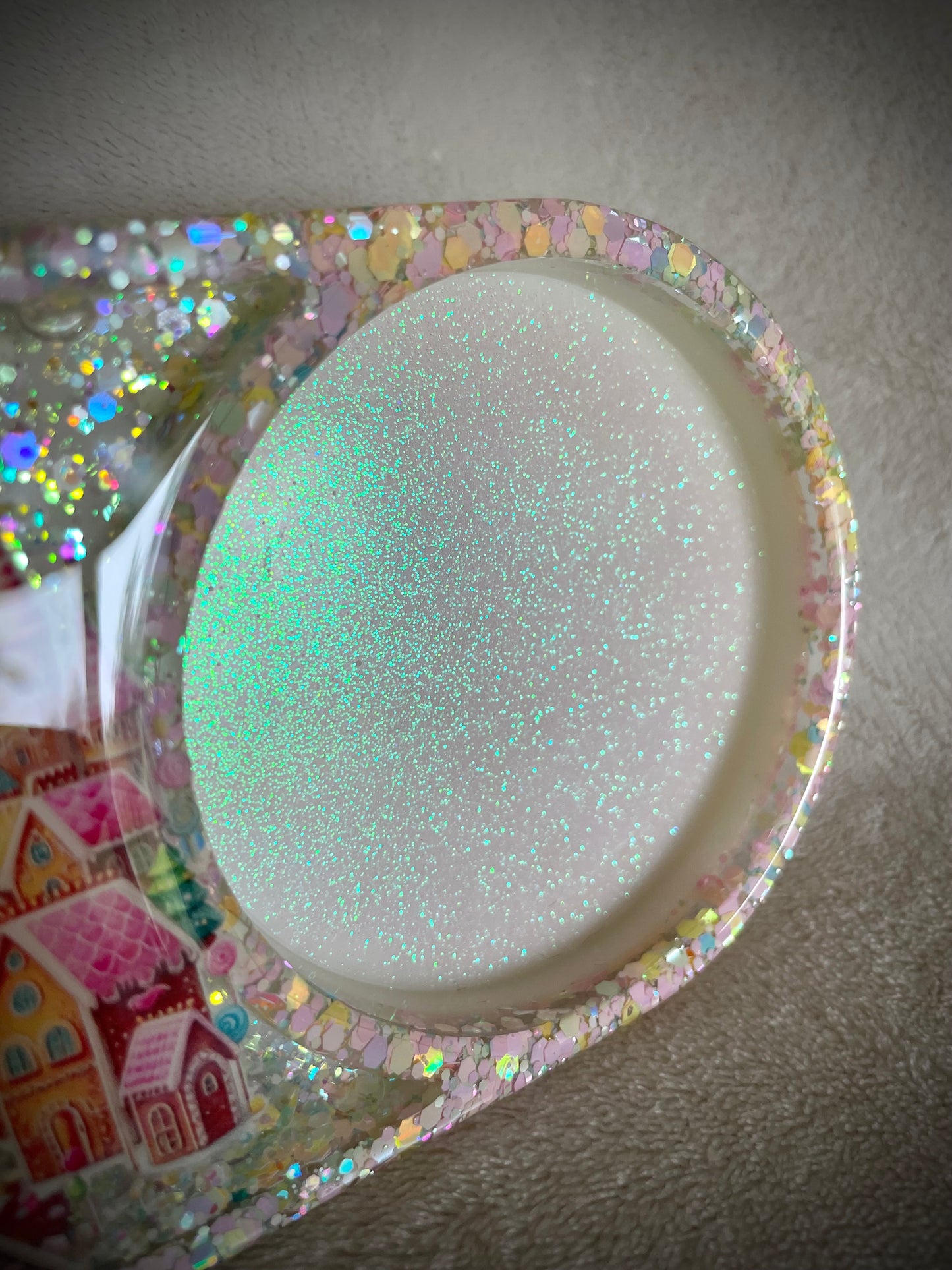 *Gingerbread Village XL Snow Globe Coaster, Option 1/2